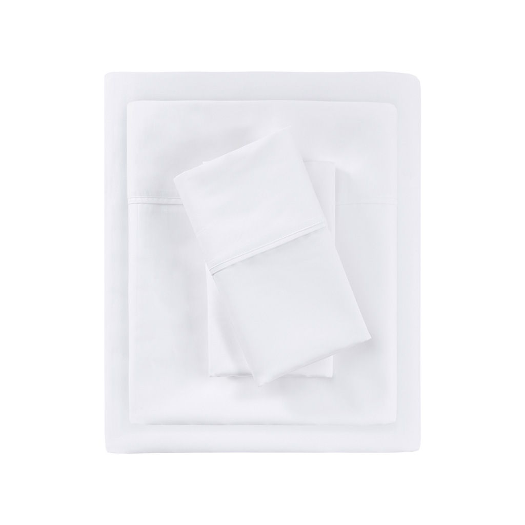 1000 Thread Count - HeiQ Smart Temperature Cotton Blend 4 Piece King Sheet Set - White
