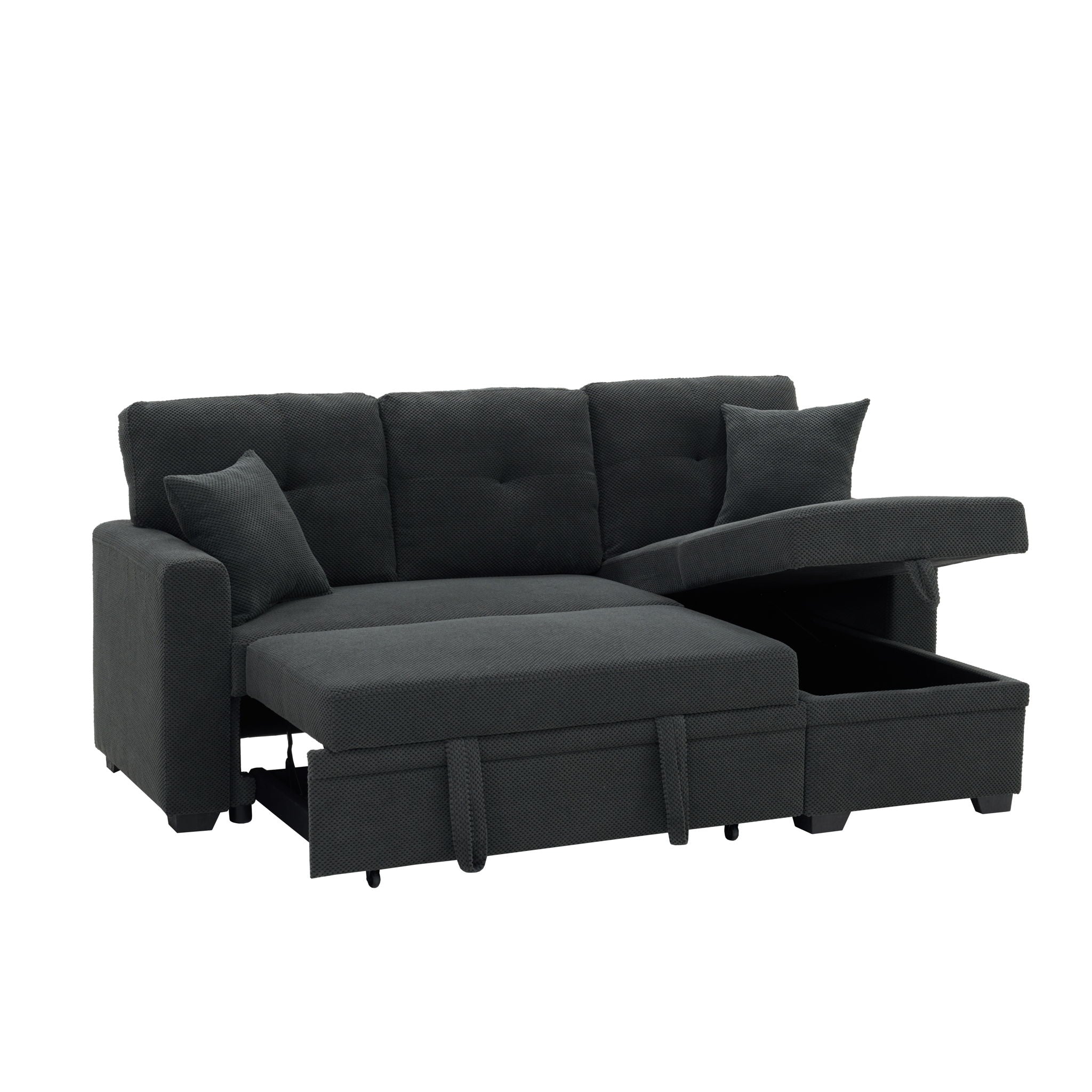 Sleeper Sectional With Pull Out Bed, Reversible Chaise