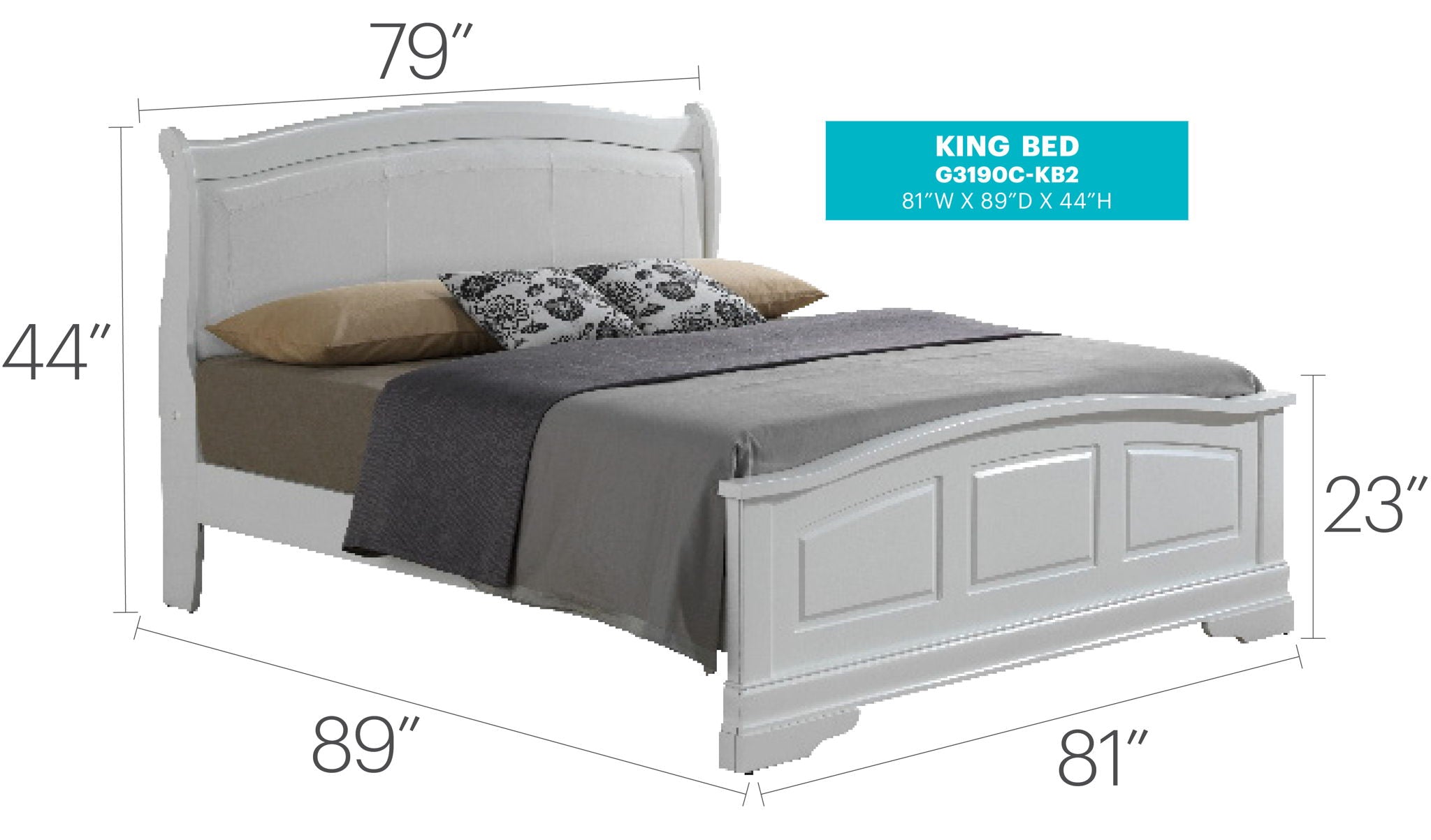 Panel Sleigh Bed Elegantly Crafted