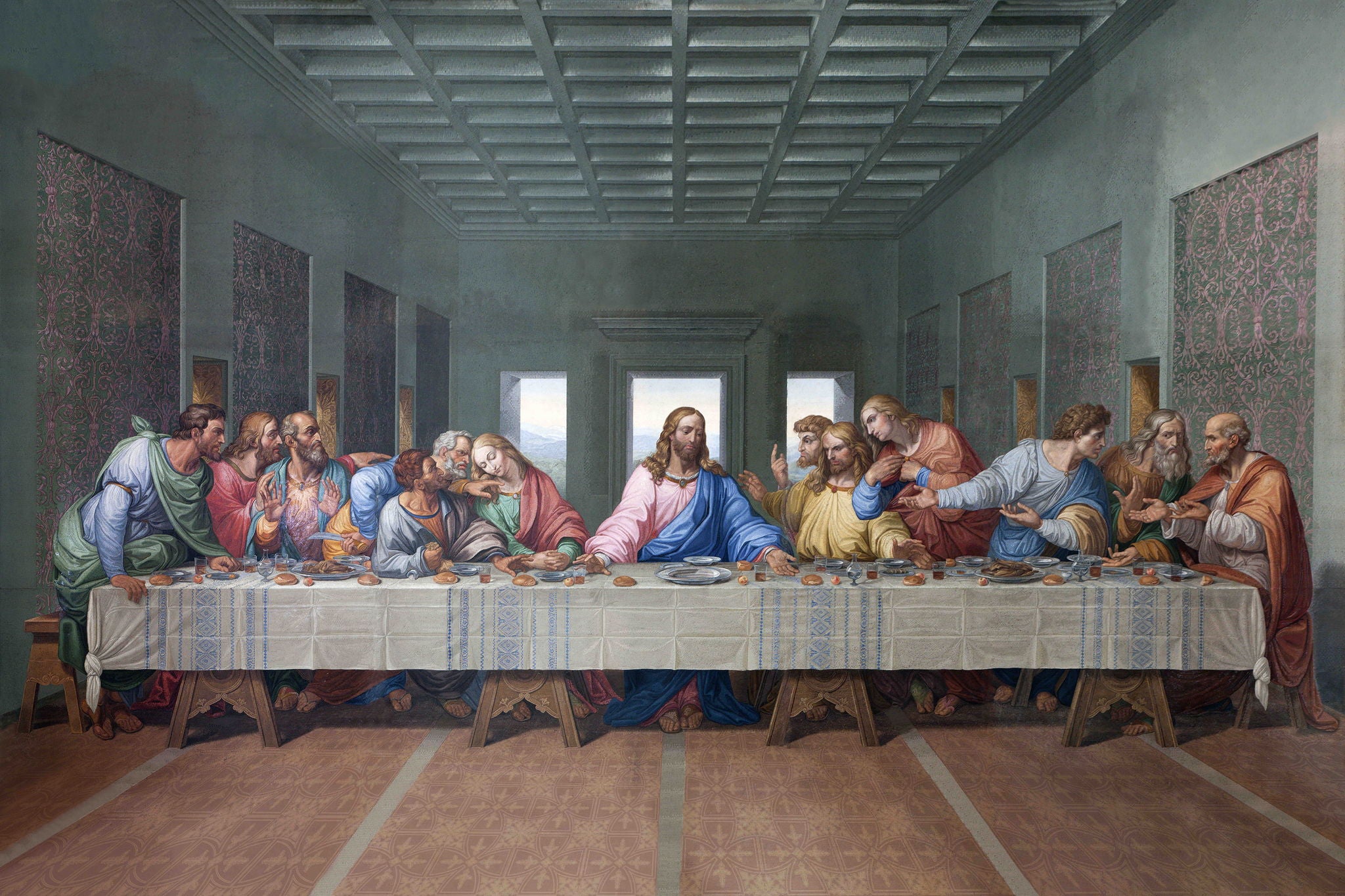 Temp Glass With Foil - Last Supper - Dark Gray