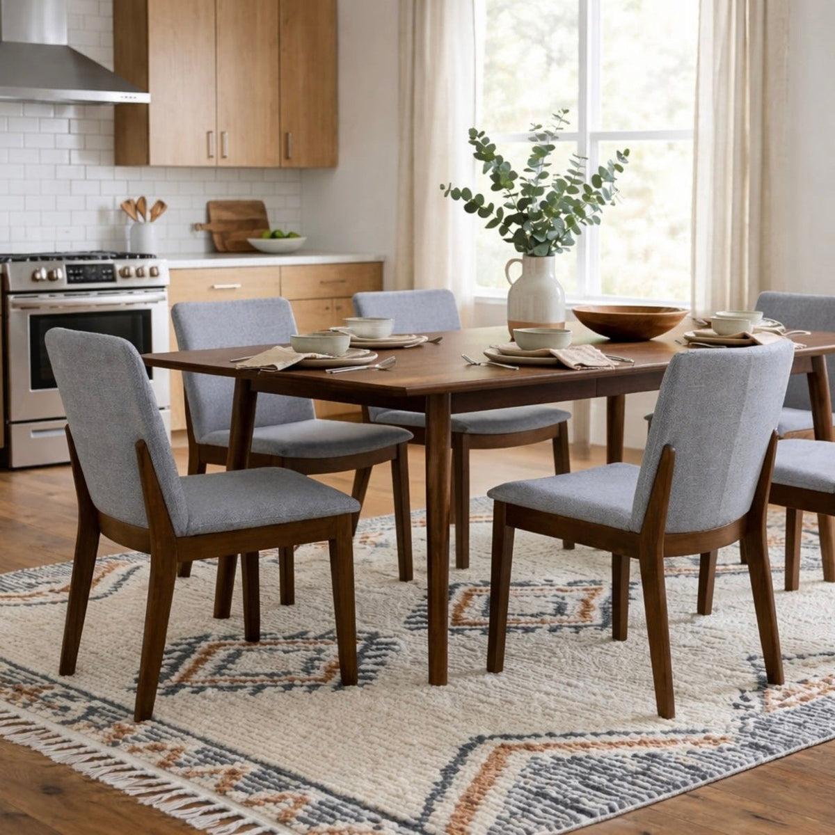 Laura - Mid-Century Modern Solid Wood Dining Chair (Set of 2)