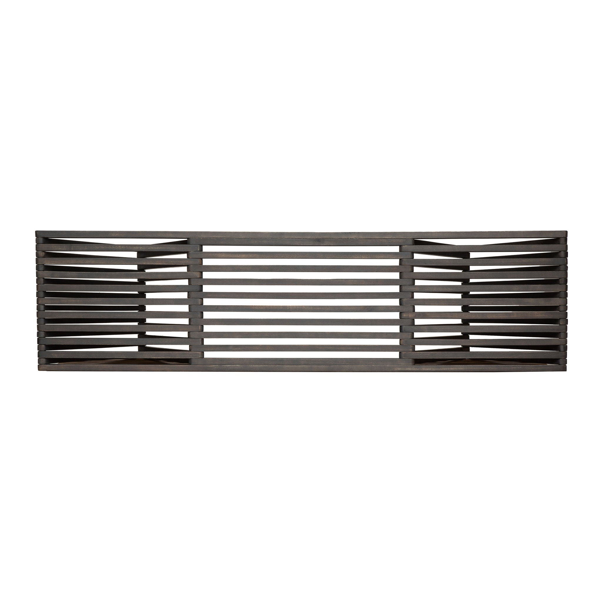 Gloaming - Outdoor Bench With Slat Design And Triangular Base - Dark Gray