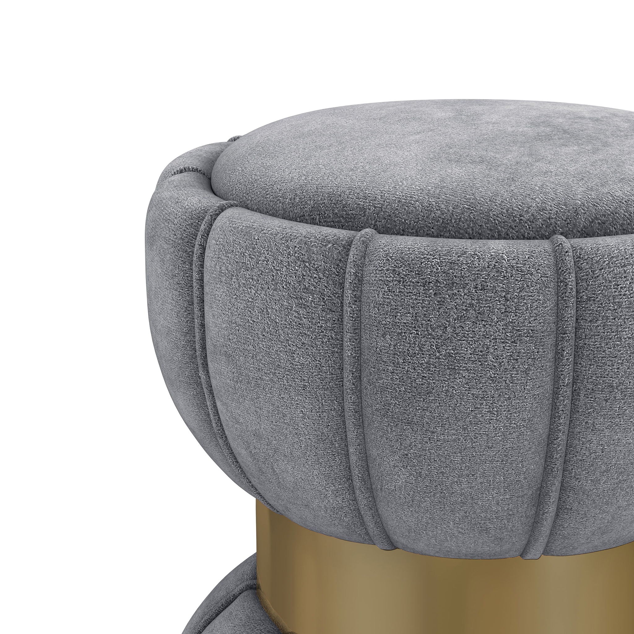 Round Upholstered Ottoman Pouf With y Soft Upholstery