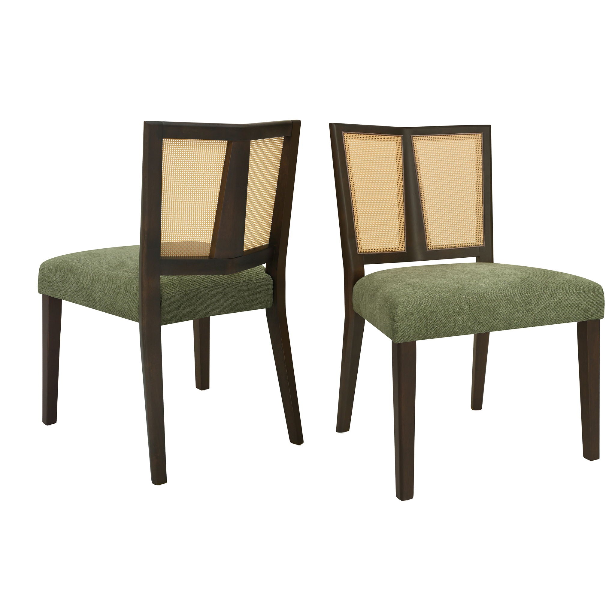 Mid Century Rattan Dining Chair Without Arms Set