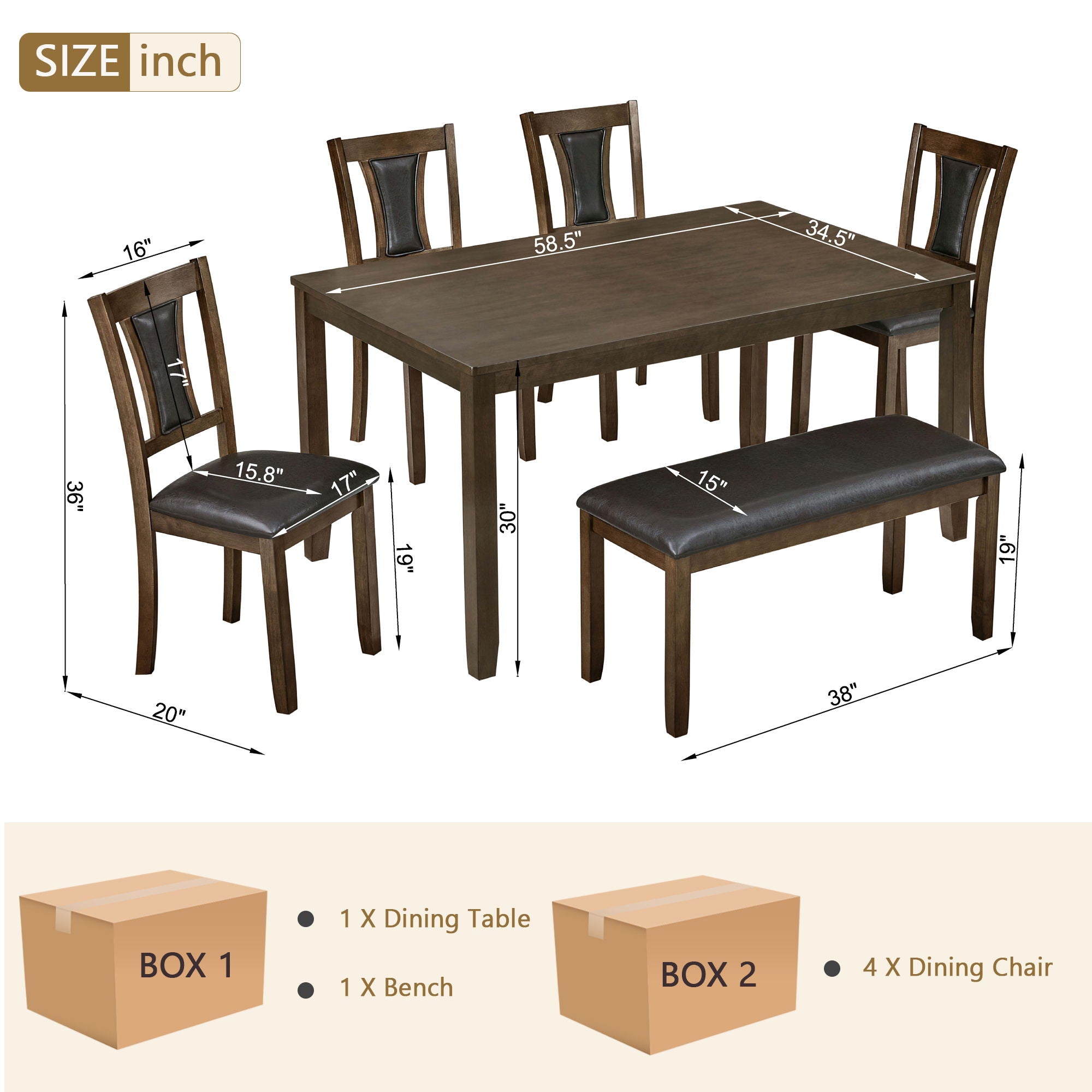 Modern Dining Table Set With Upholstered Chairs