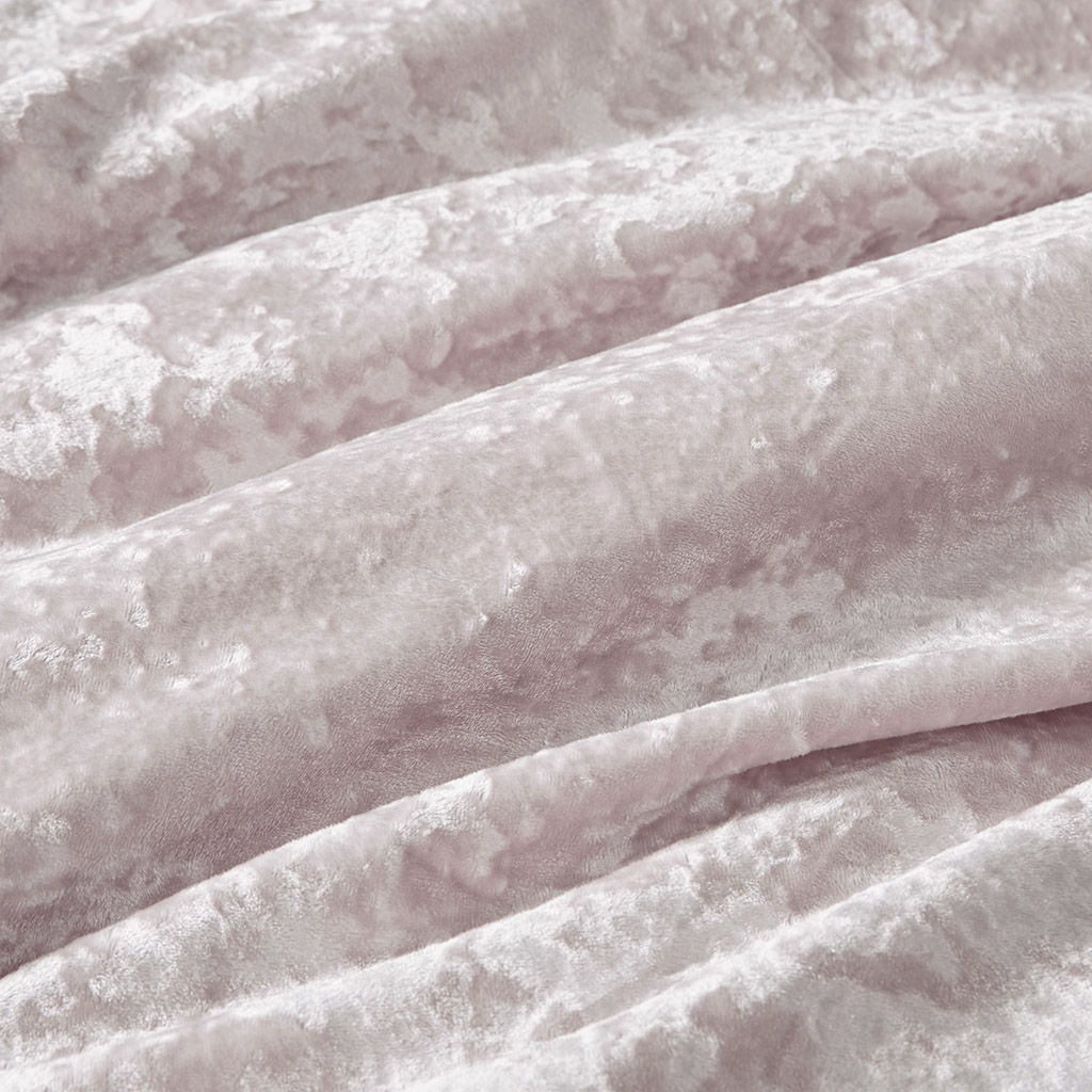 Mira - Crushed Velvet Sherpa Reversible King Comforter Set - Lavender
