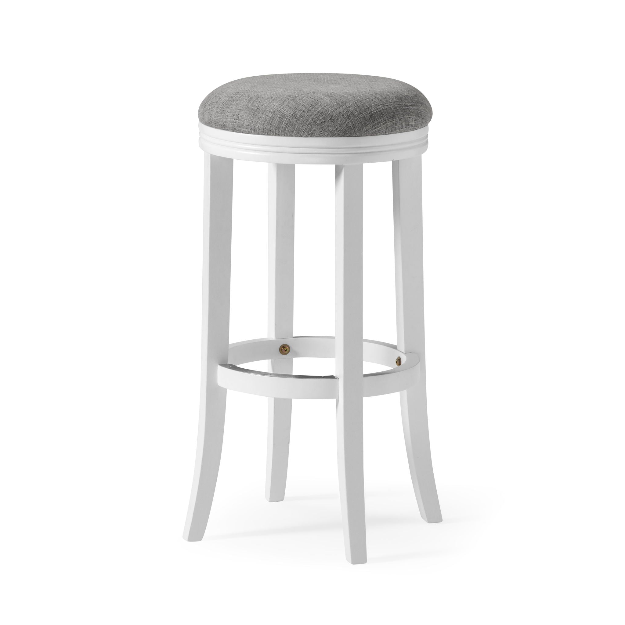 Backless Swivel Stool With Upholstered Seat