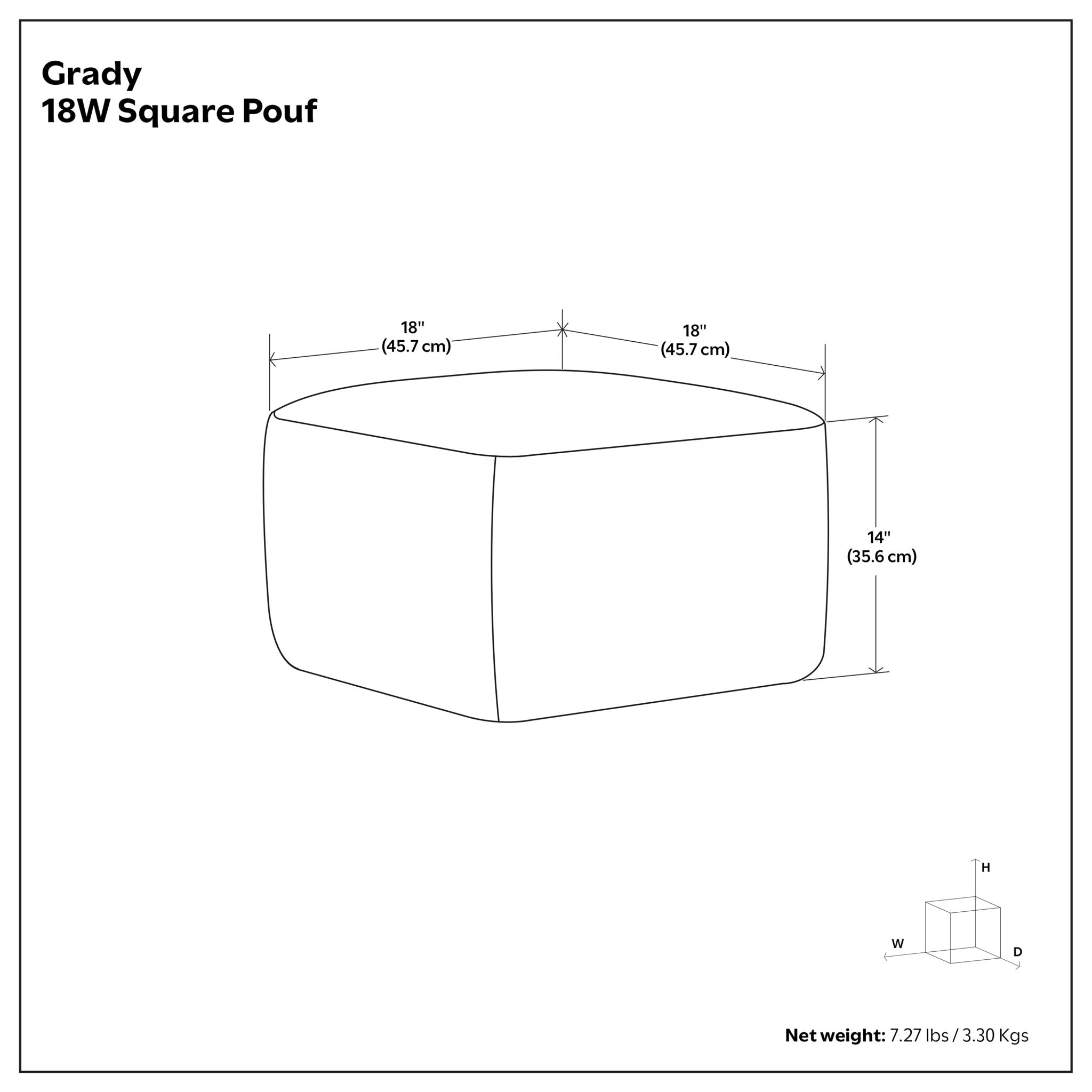 Grady - Handcrafted Square Pouf