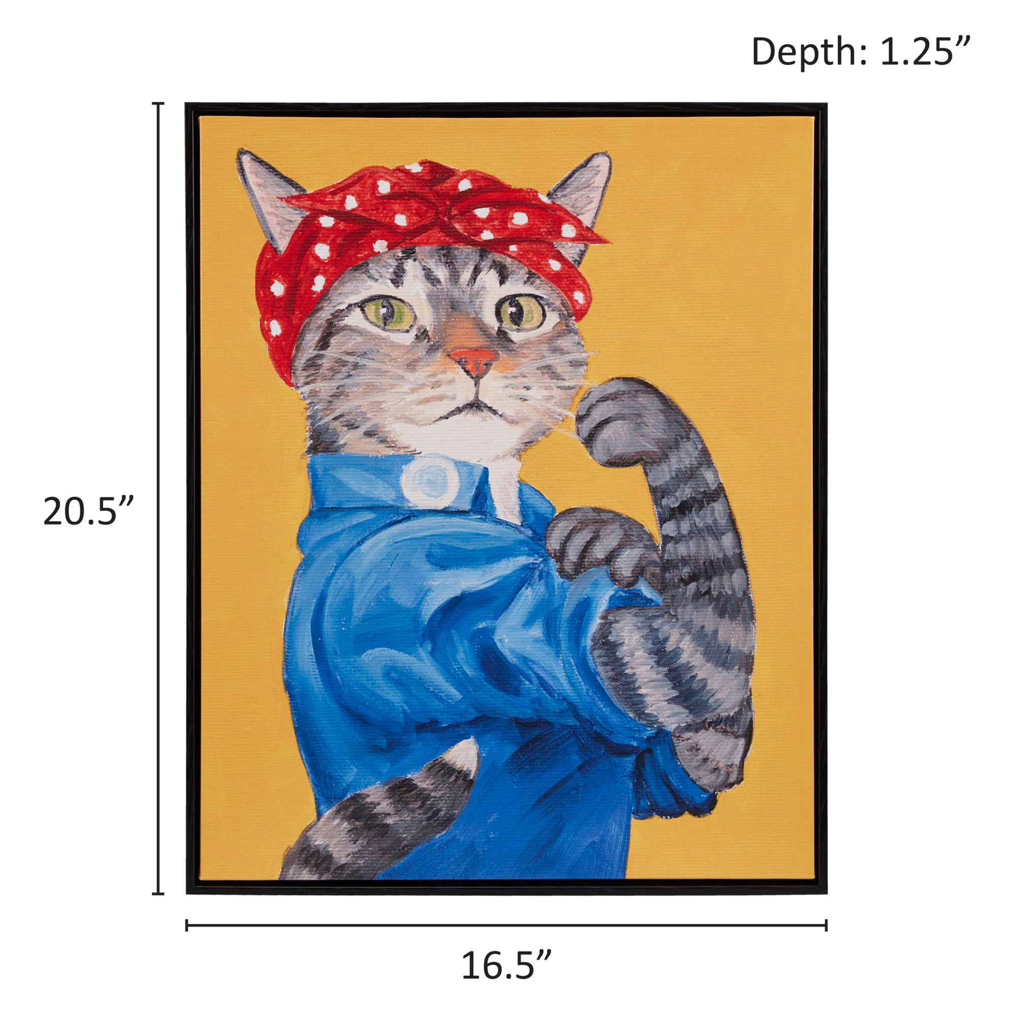 Pet Portrait - Rosie The Feline Framed Canvas Wall Art - Rosie Feline