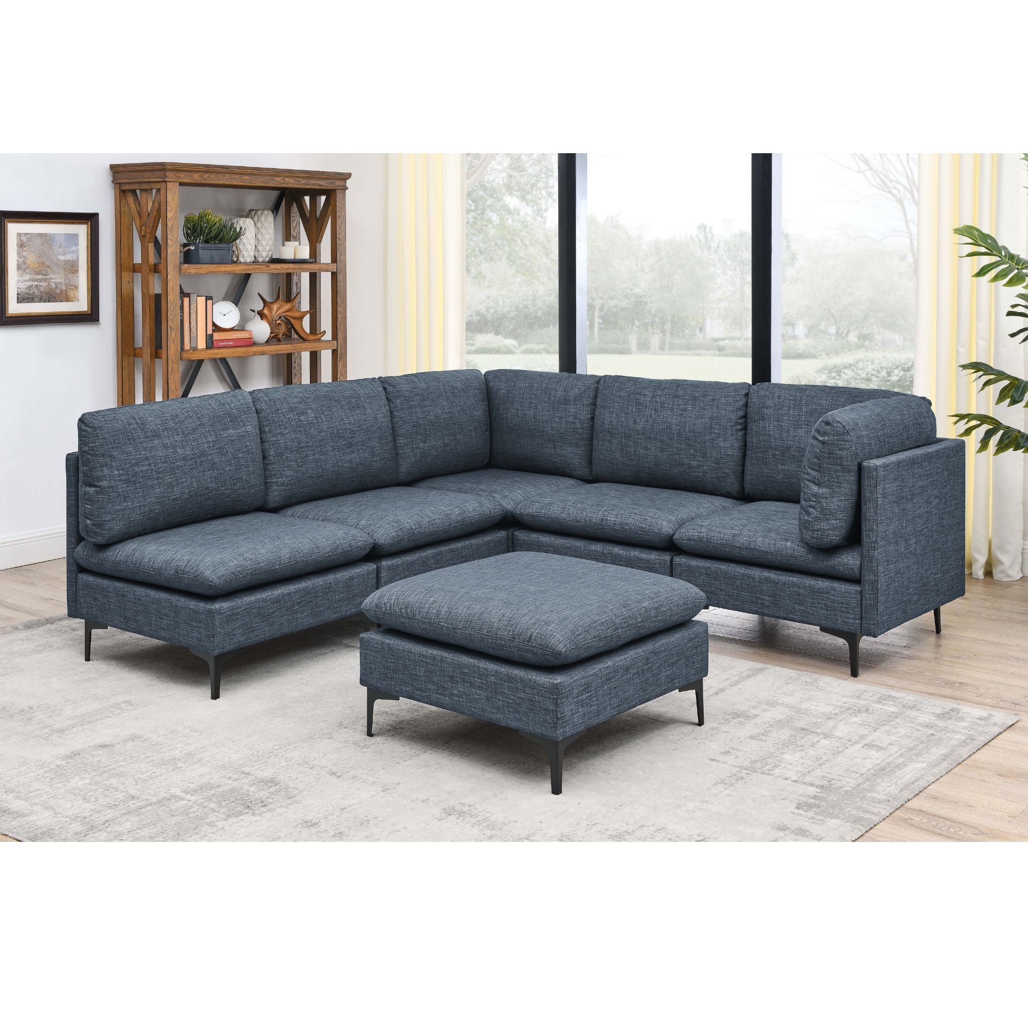 Upholstered Modular Sectional & Tall Legs