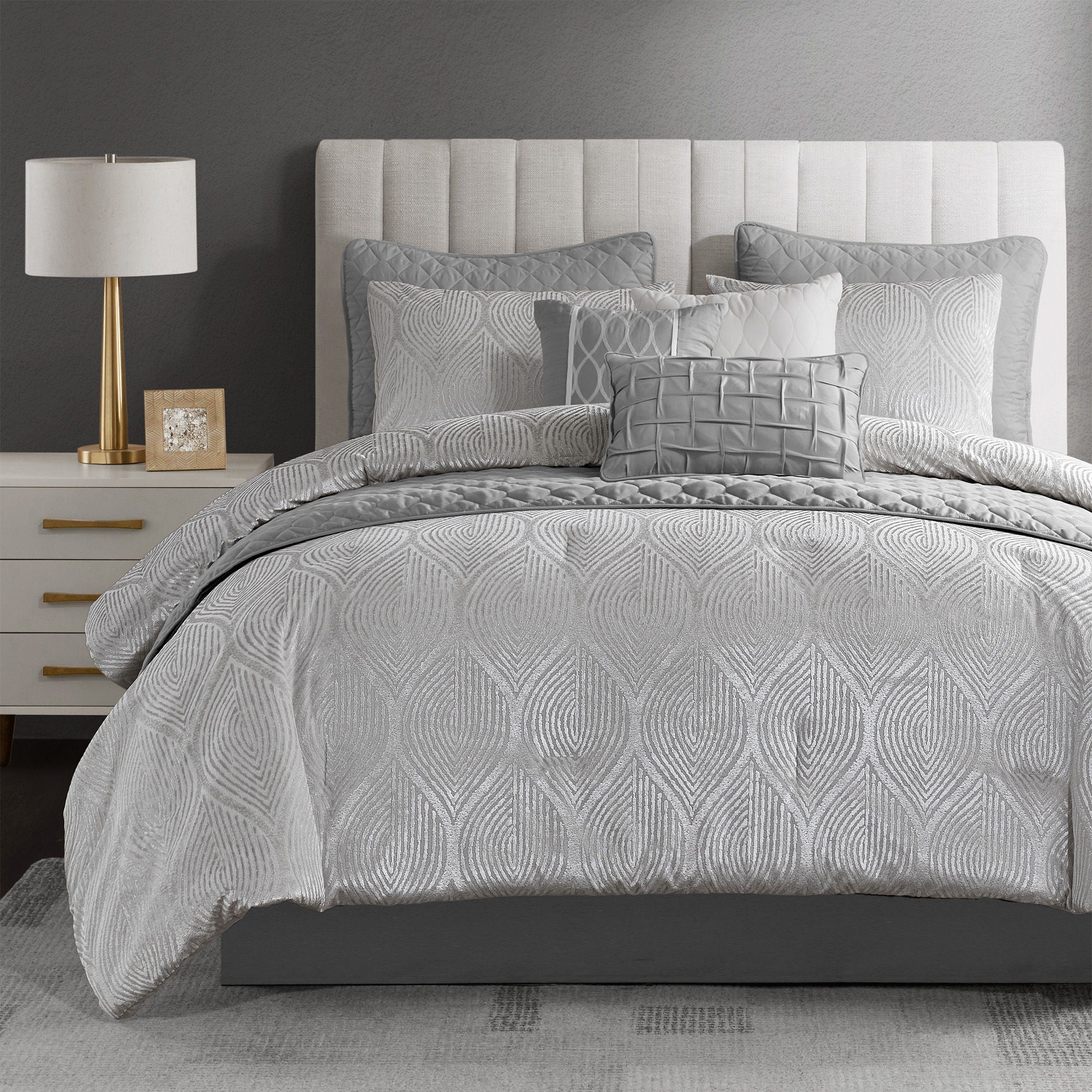 Nocturne - Queen Comforter Set - Gray