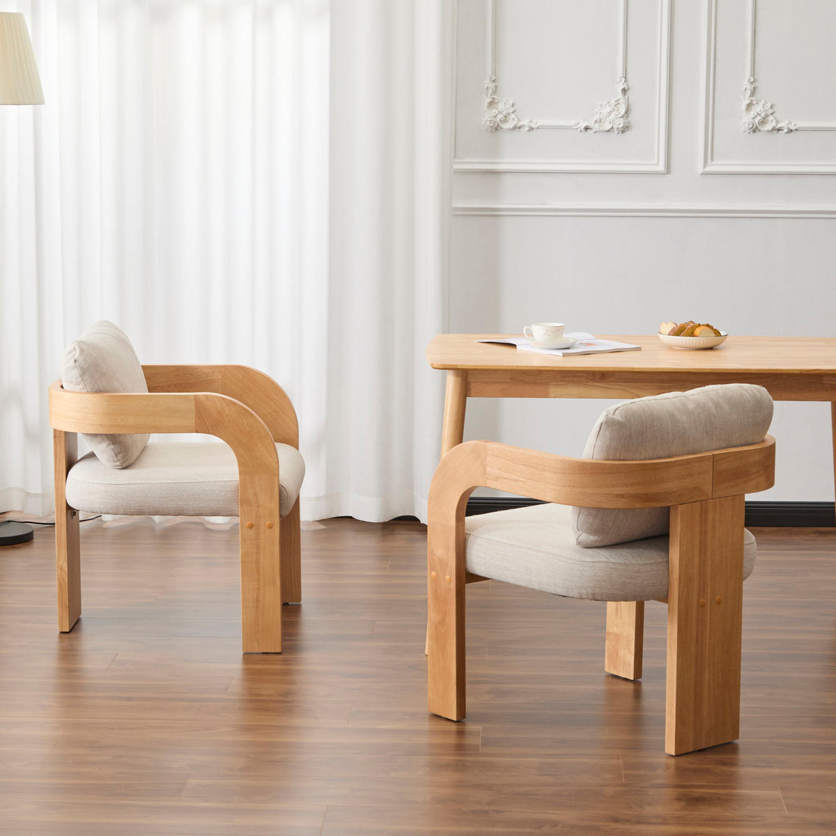 Dining Chairs With Pillow Back (Set of 2)