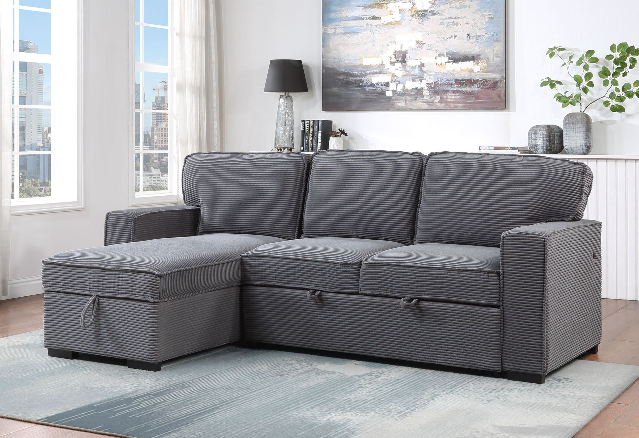 U0203 - Reversible Chaise - Light Gray