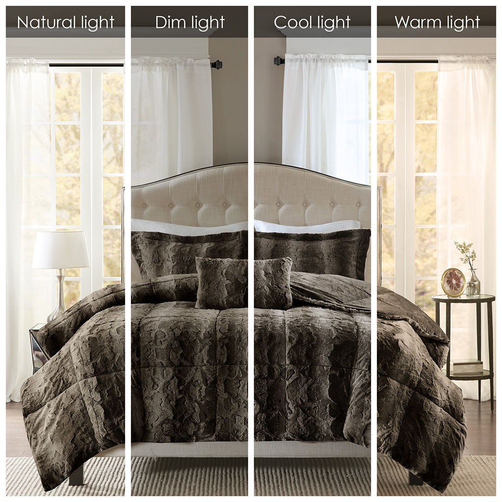 Zuri - King Comforter (Set of 4) - Brown