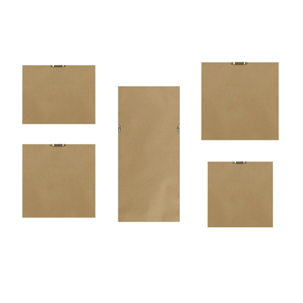 Blue Drift - Framed Embellished Canvas Gallery (Set of 5) - Multi