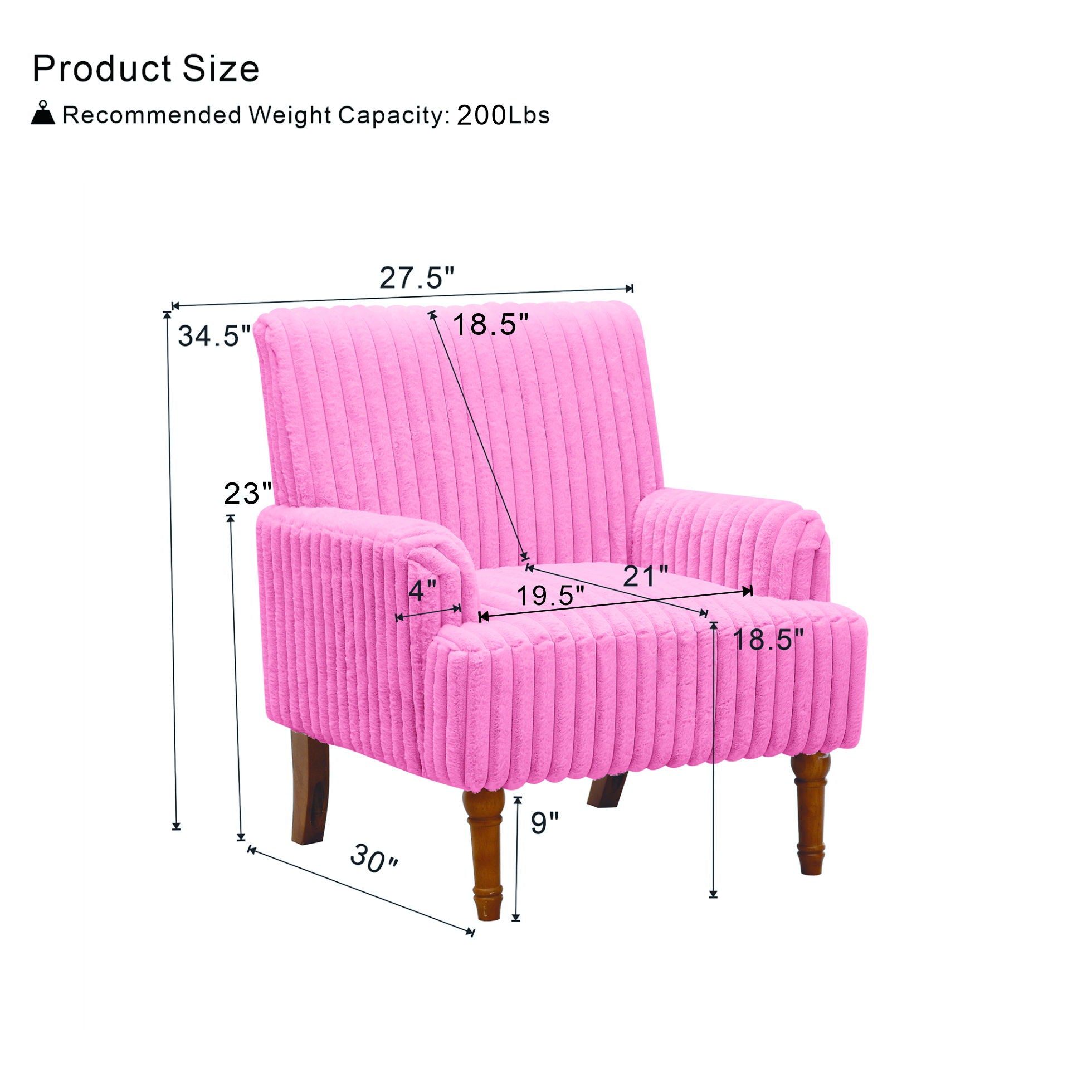 Accent Comfortable Upholstered Armchair For Living Room
