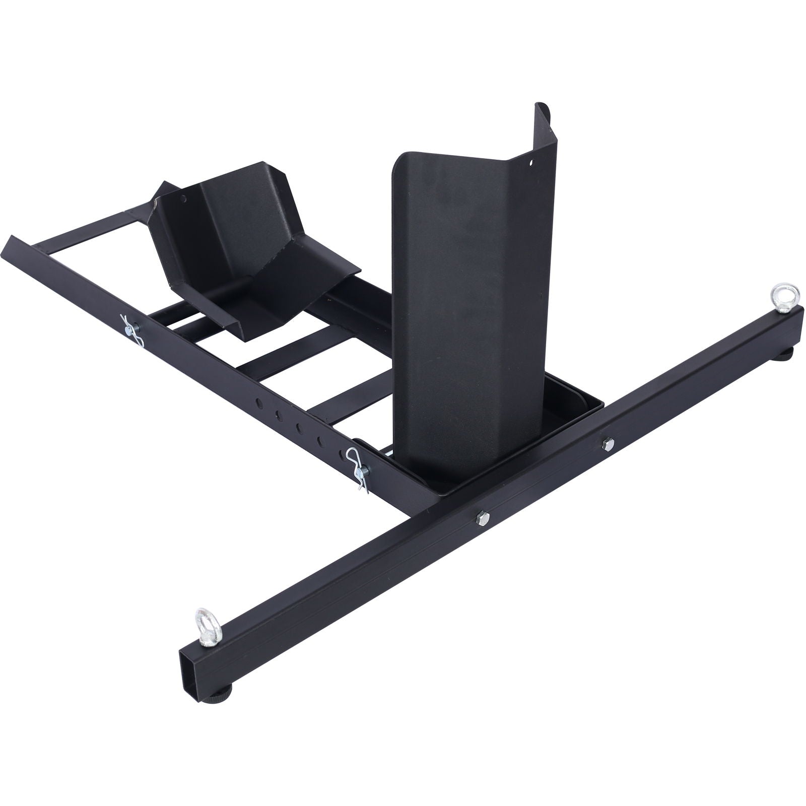 Heavy Duty Adjustable Motorcycle Stand / Wheel Chock 1800 Lb Capacity - Black