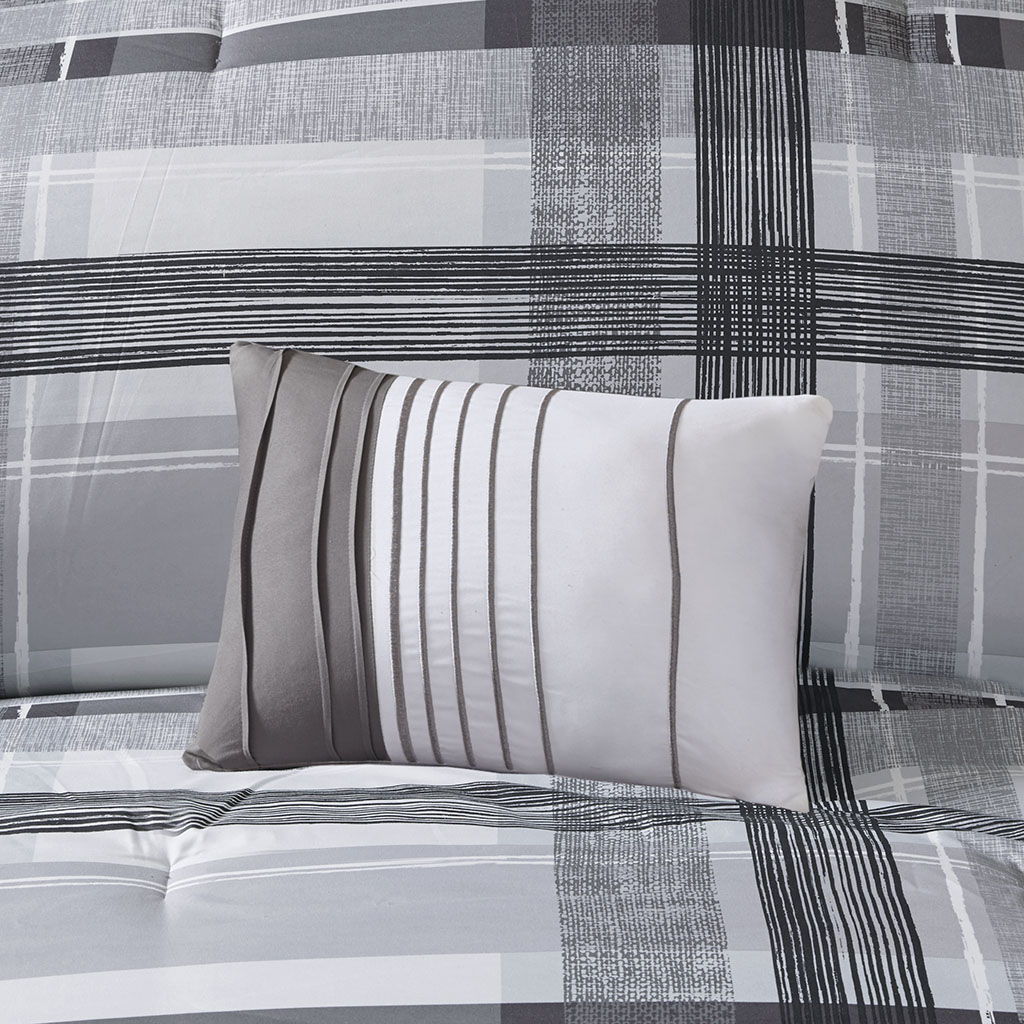 Rudy - Twin Plaid Comforter Set - Black