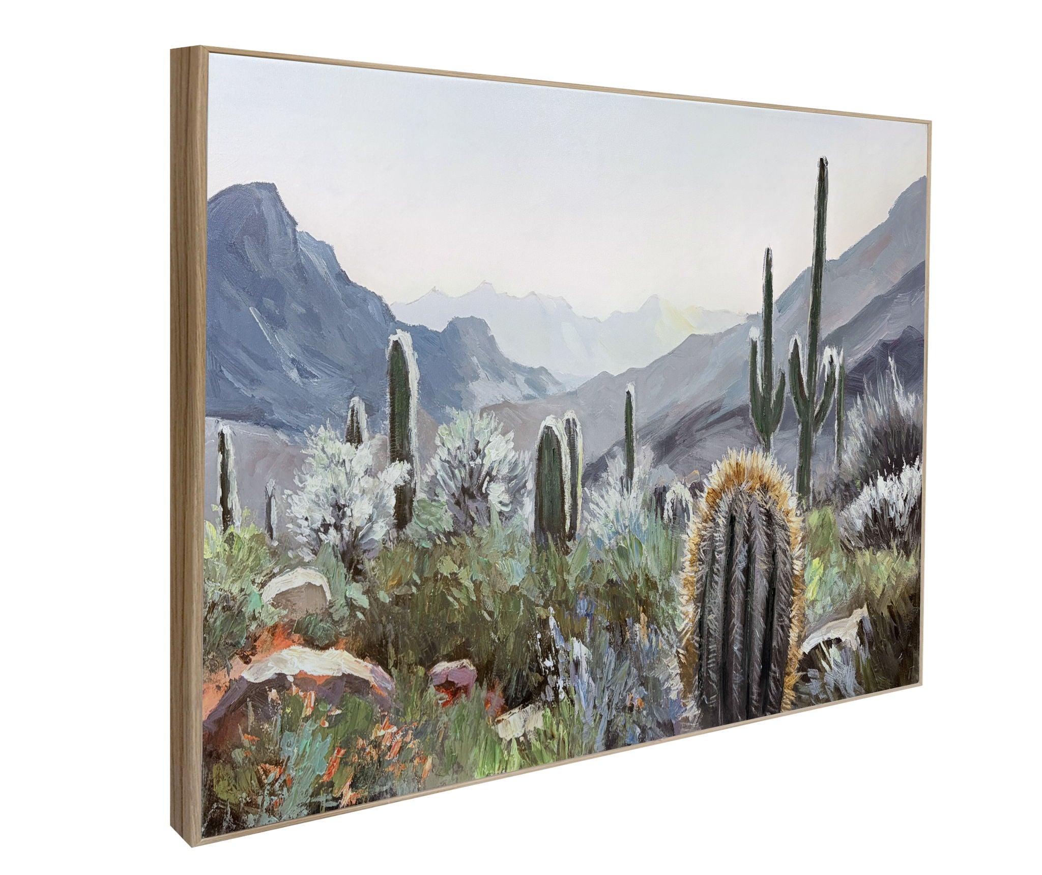 Sonoran Vista II Hand-Embellished Canvas In Frame - Gray / Blue
