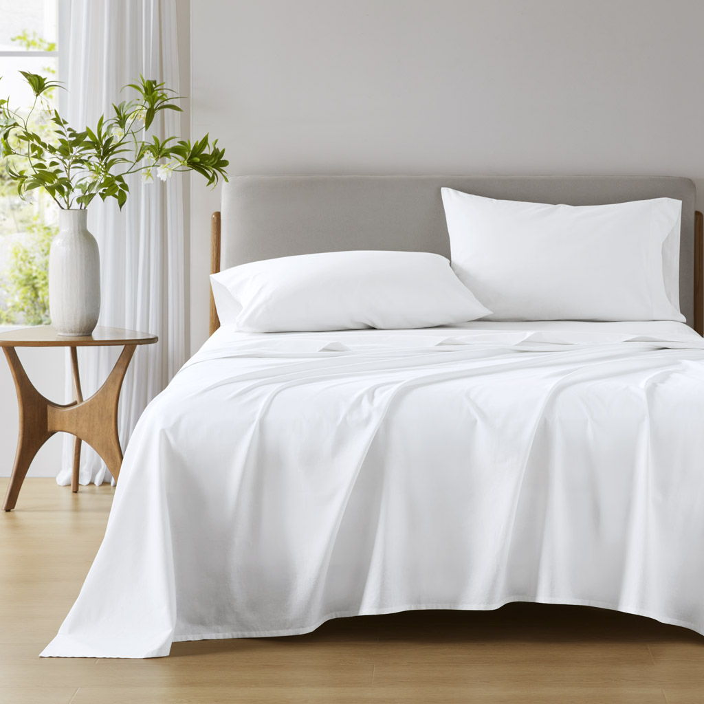 Cotton 144TC - Queen Solid Sheet Set - White