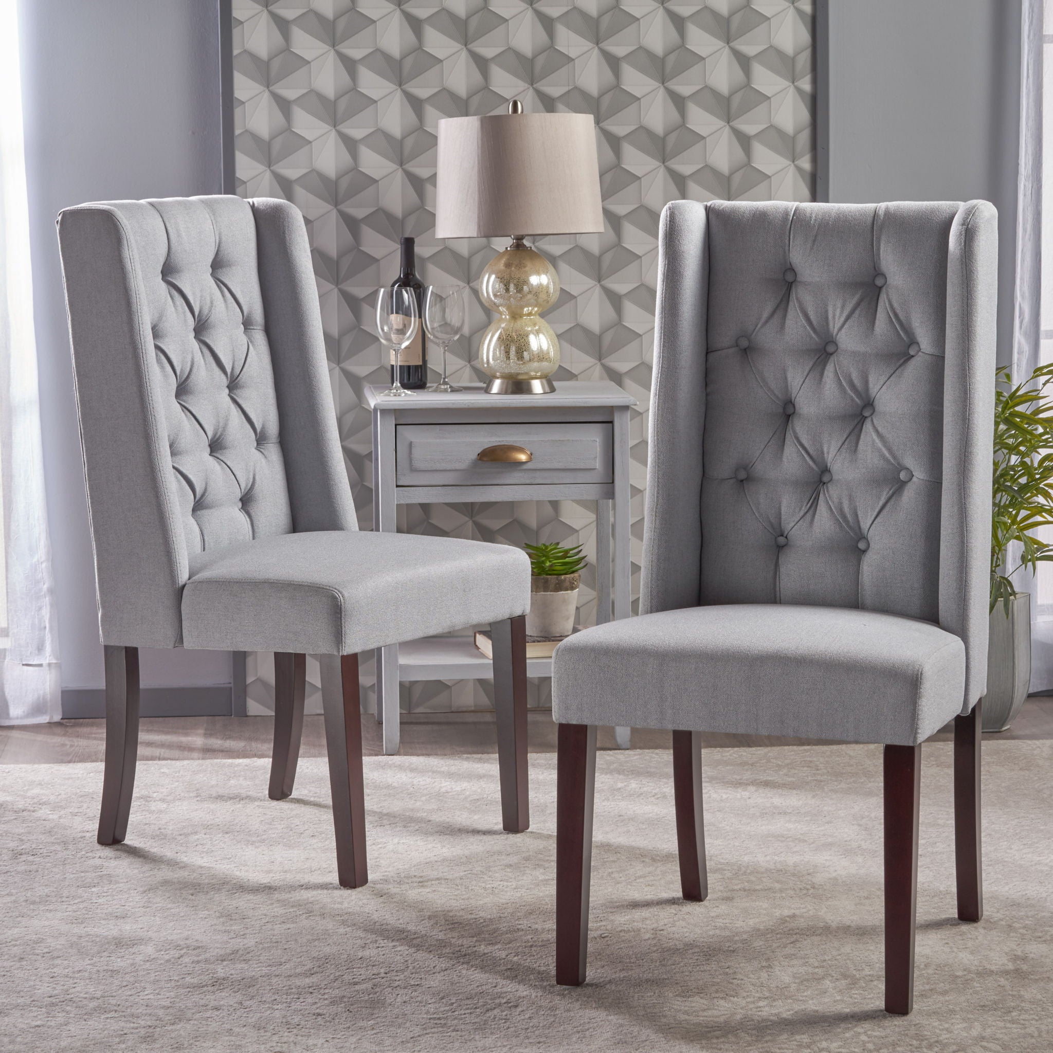 Sophisticated Tufted Dining Chair With High Back Design