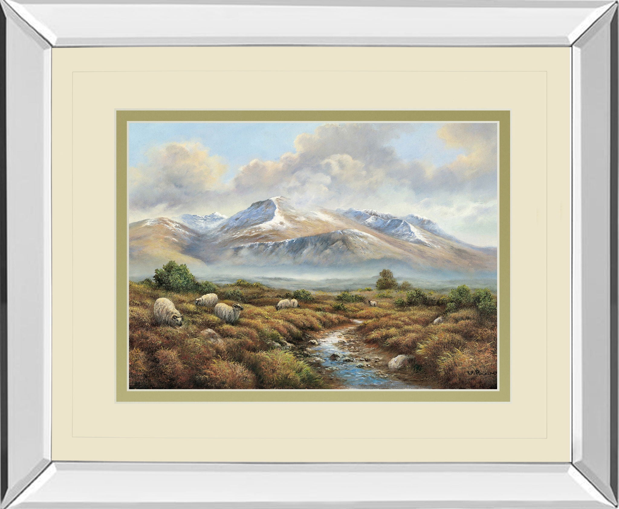 Ben Nevis By Wendy Reeves - Mirror Framed Print Wall Art - Light Brown