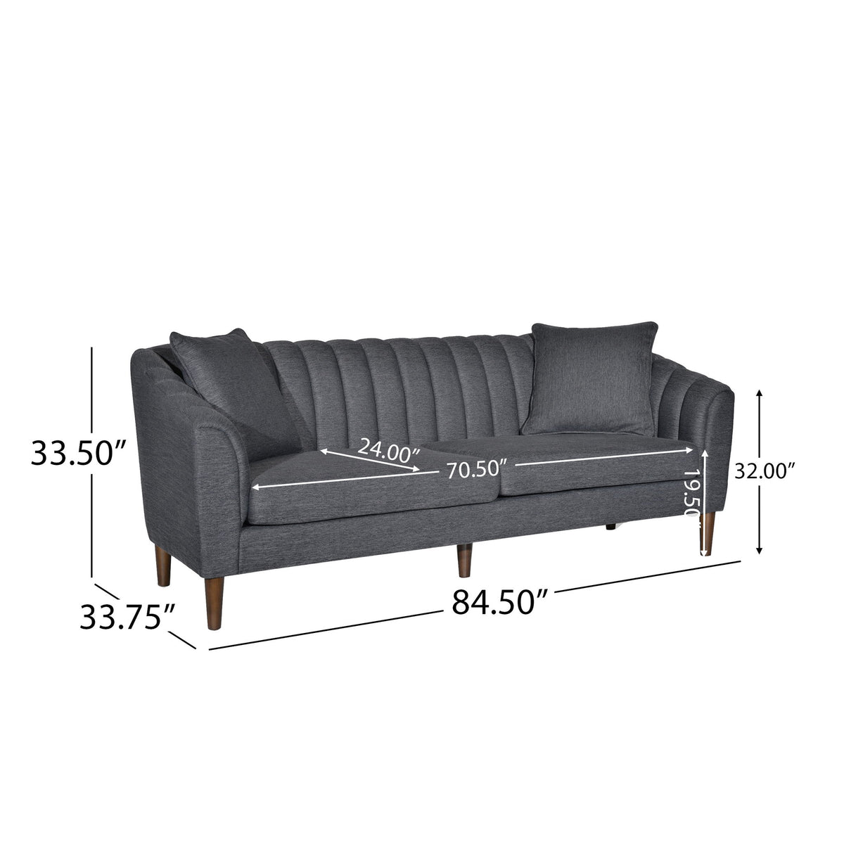 Contemporary 3 Seater Sofa With Accents