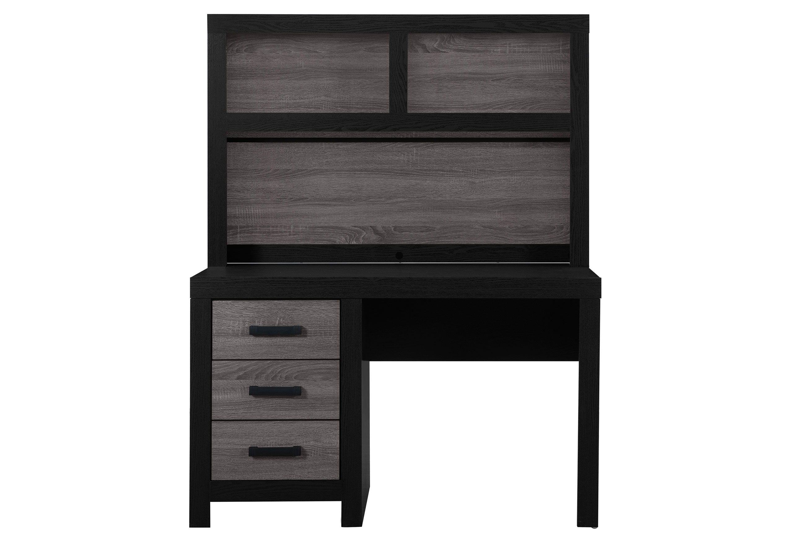 Lisbon - Hutch And Desk (Carton 1) - Gray / Black