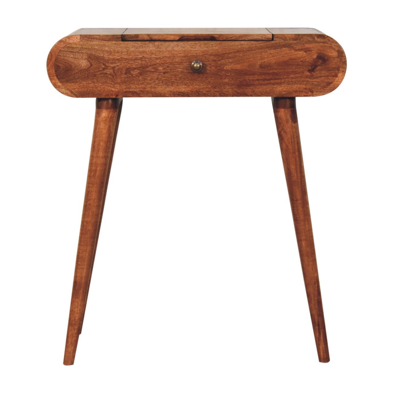 Mini Dressing Table With Foldable Mirror - Caramel