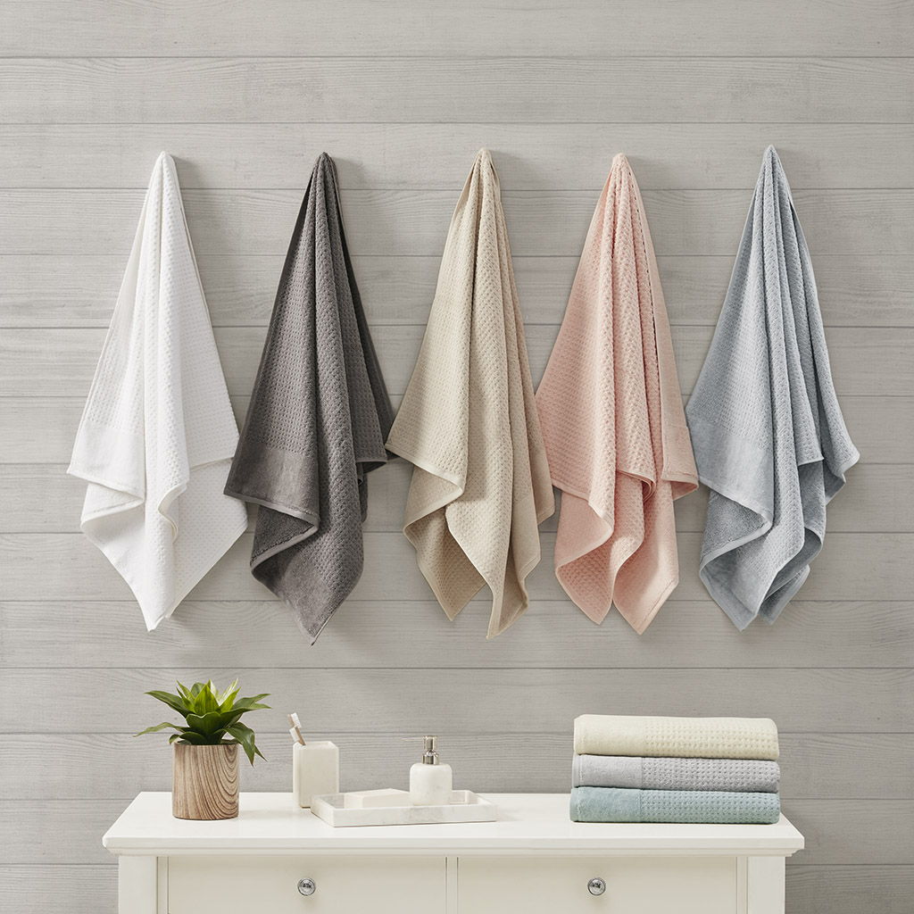 Spa - 6 Piece Jacquard Antimicrobial Towels Set - Charcoal