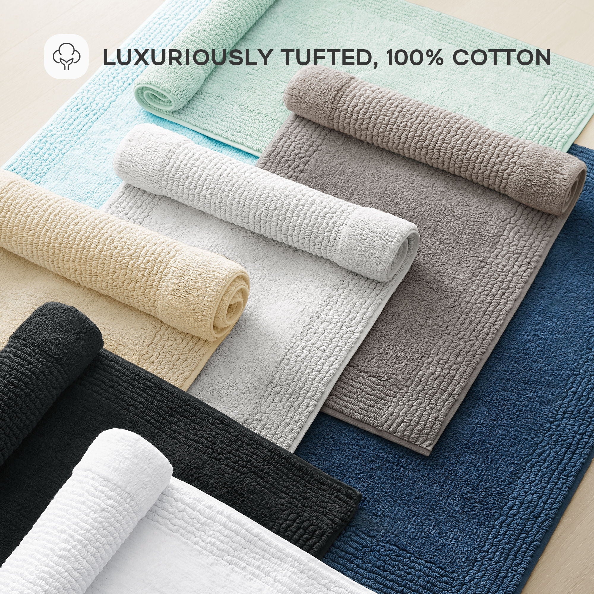 Splendor - 21" x 34" 100% Cotton Tufted 3000 GSM Reversible Bath Rug - Gray