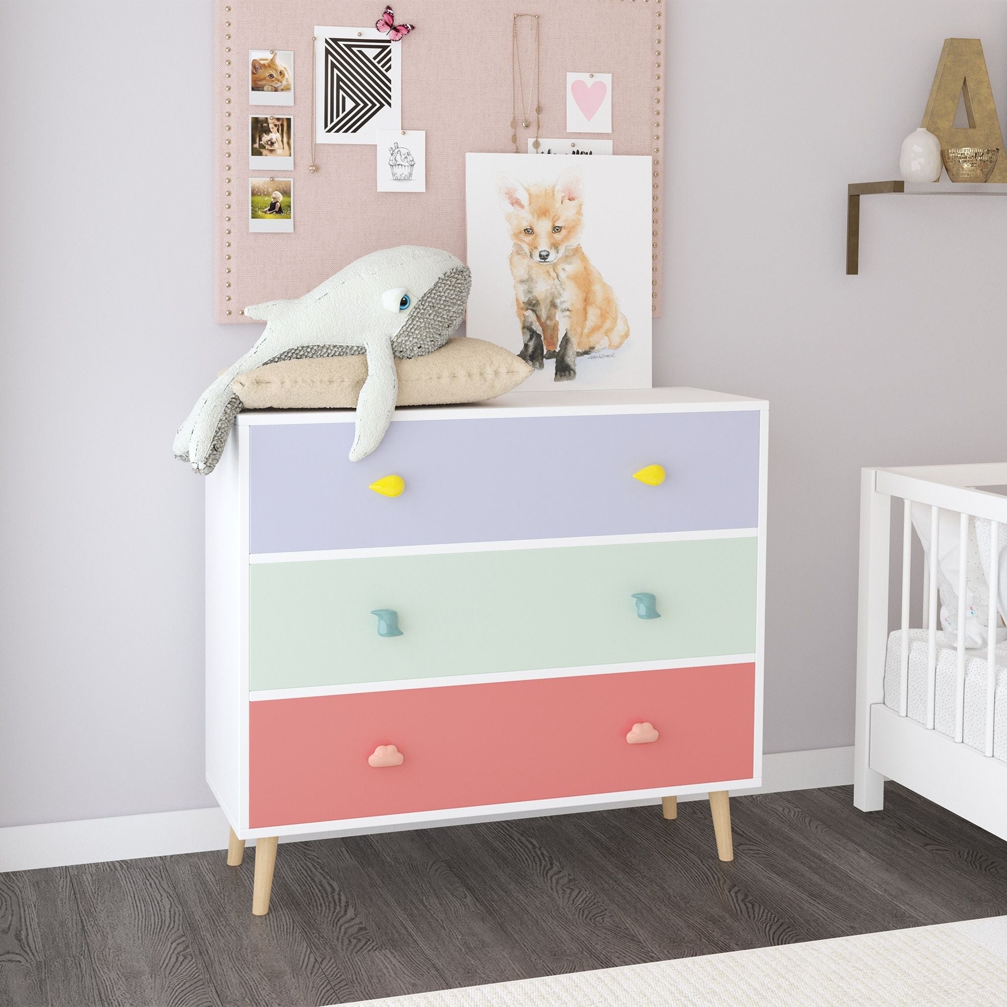 3 Drawer Dresser, Storage Cabinet With Anti Tip Safety