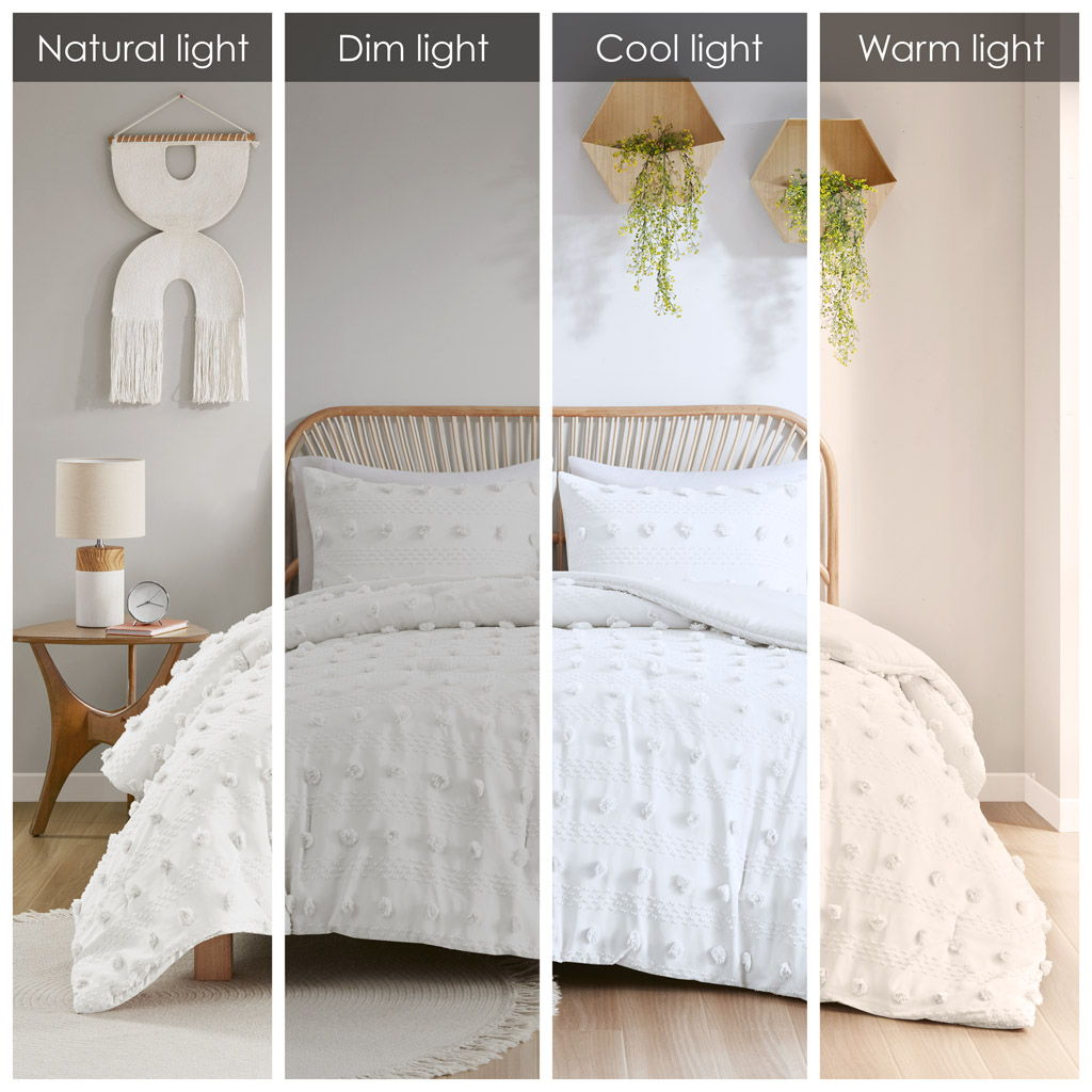 Lucy - Clip Jacquard Comforter Set - Ivory
