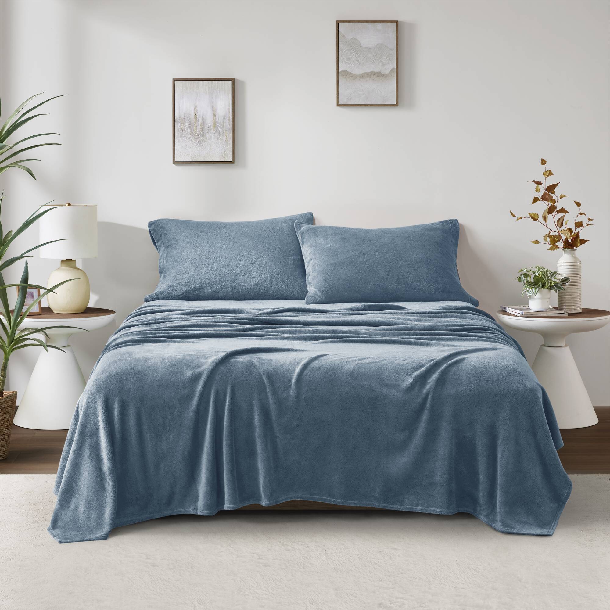Soloft Plush - Queen Sheet Set - Blue