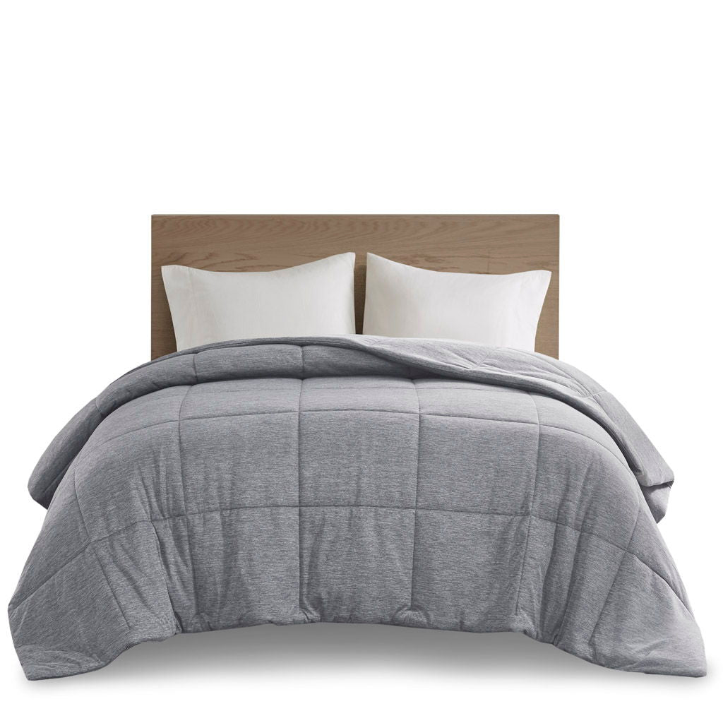 Comfort Cool Jersey Knit - Oversized Down Alternative Queen Comforter - Gray