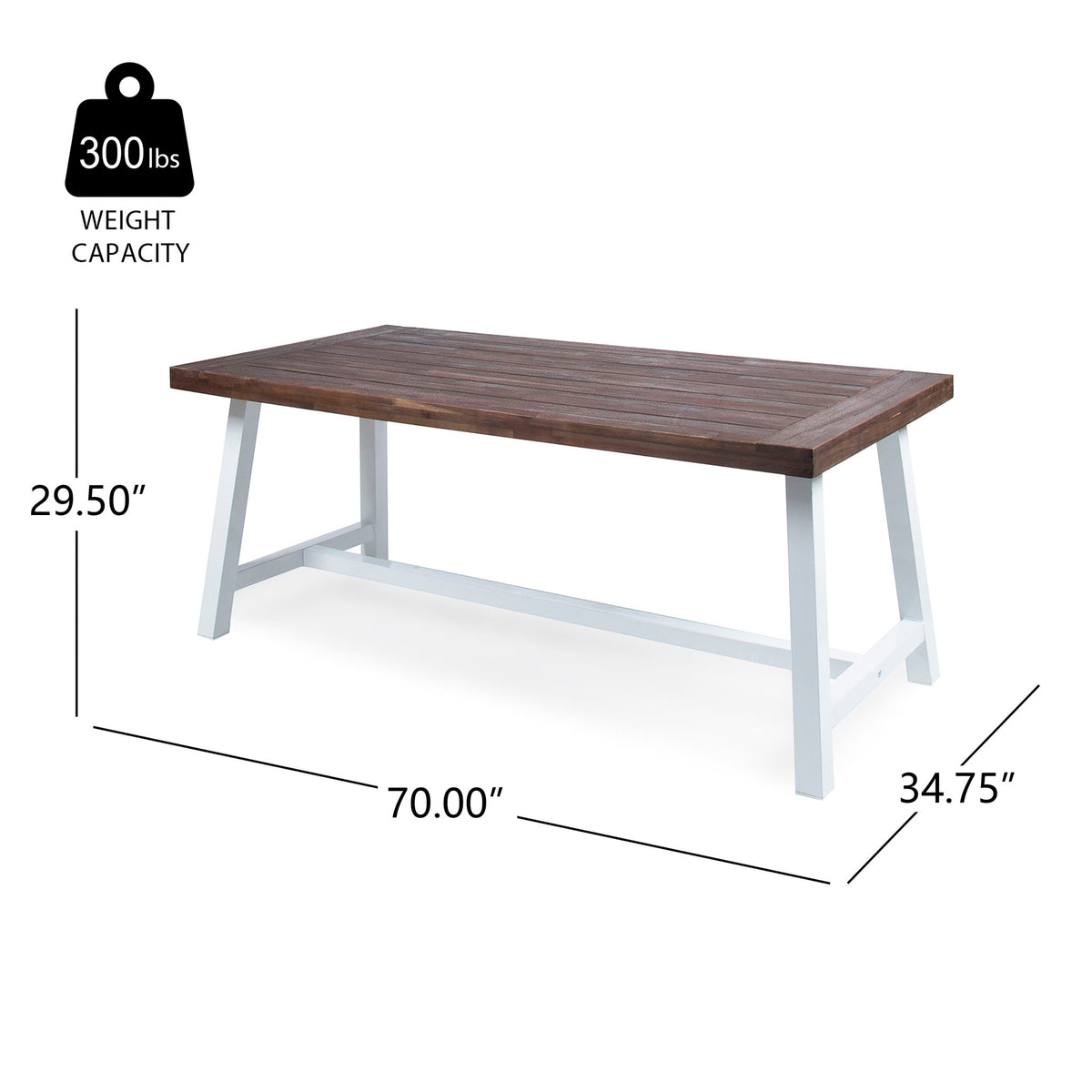 Outdoor Sandblast Finish Acacia Wood Dining Table