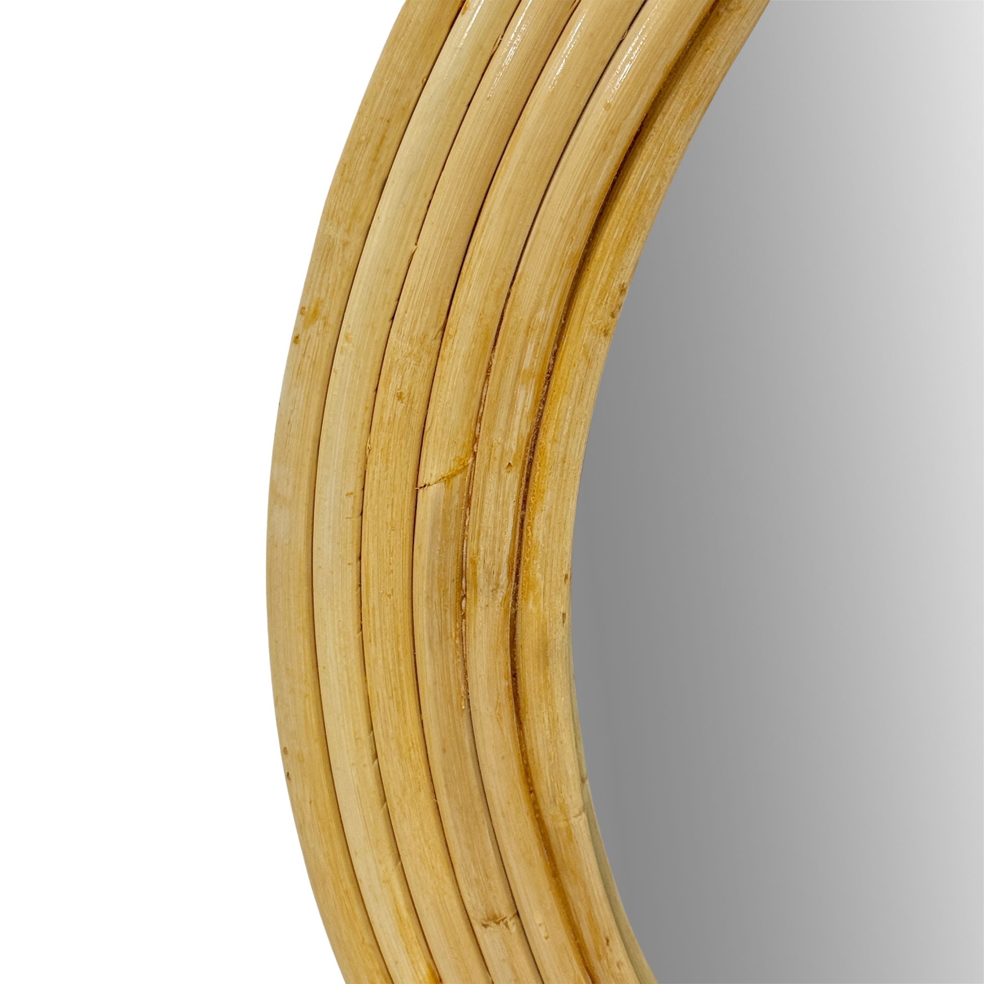 Luna - Natural Rattan Round Wall Mirror - Natural