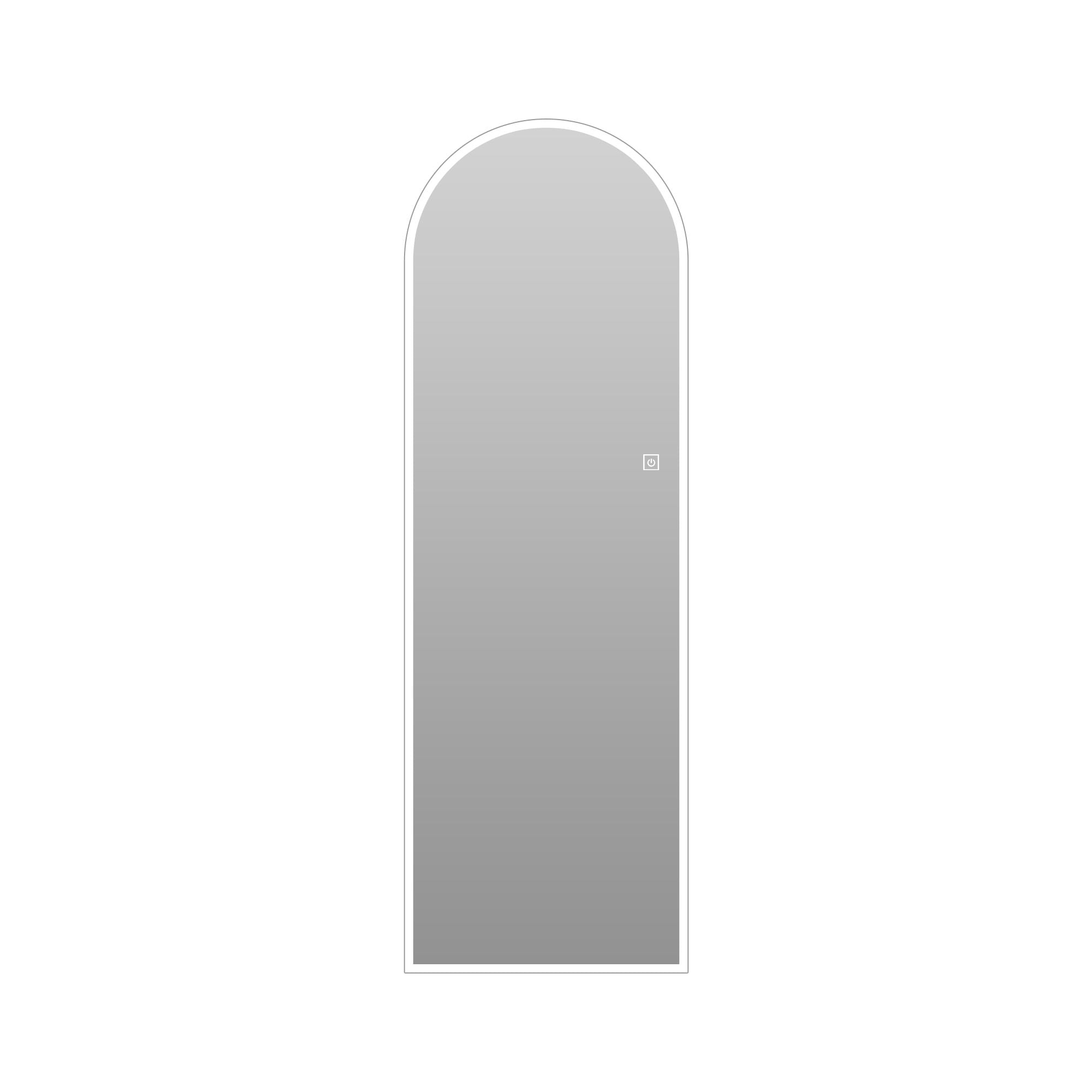 LED Full Length Wall Mirror With Symmetrical Arch Design, Dimmable 3 Color Temperature Lighting - Silver