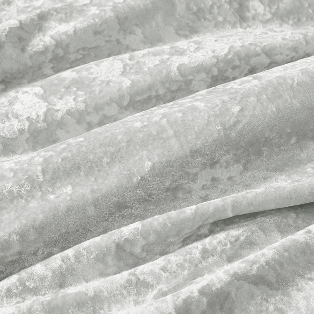 Mira - Crushed Velvet Sherpa Reversible King Comforter Set - Silver