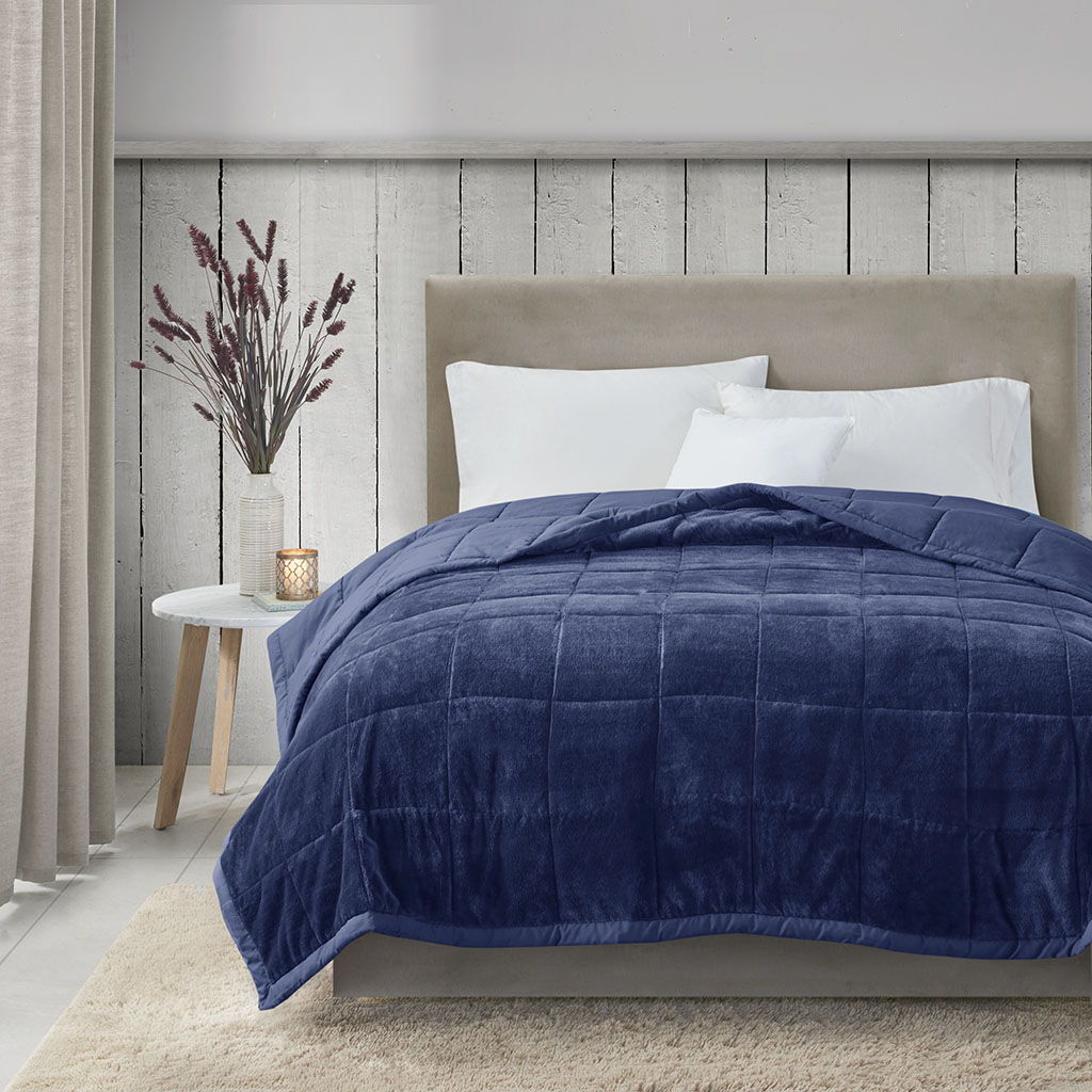 Coleman - King Reversible Down Alternative Blanket With HeiQ Smart Temp Treatment - Navy