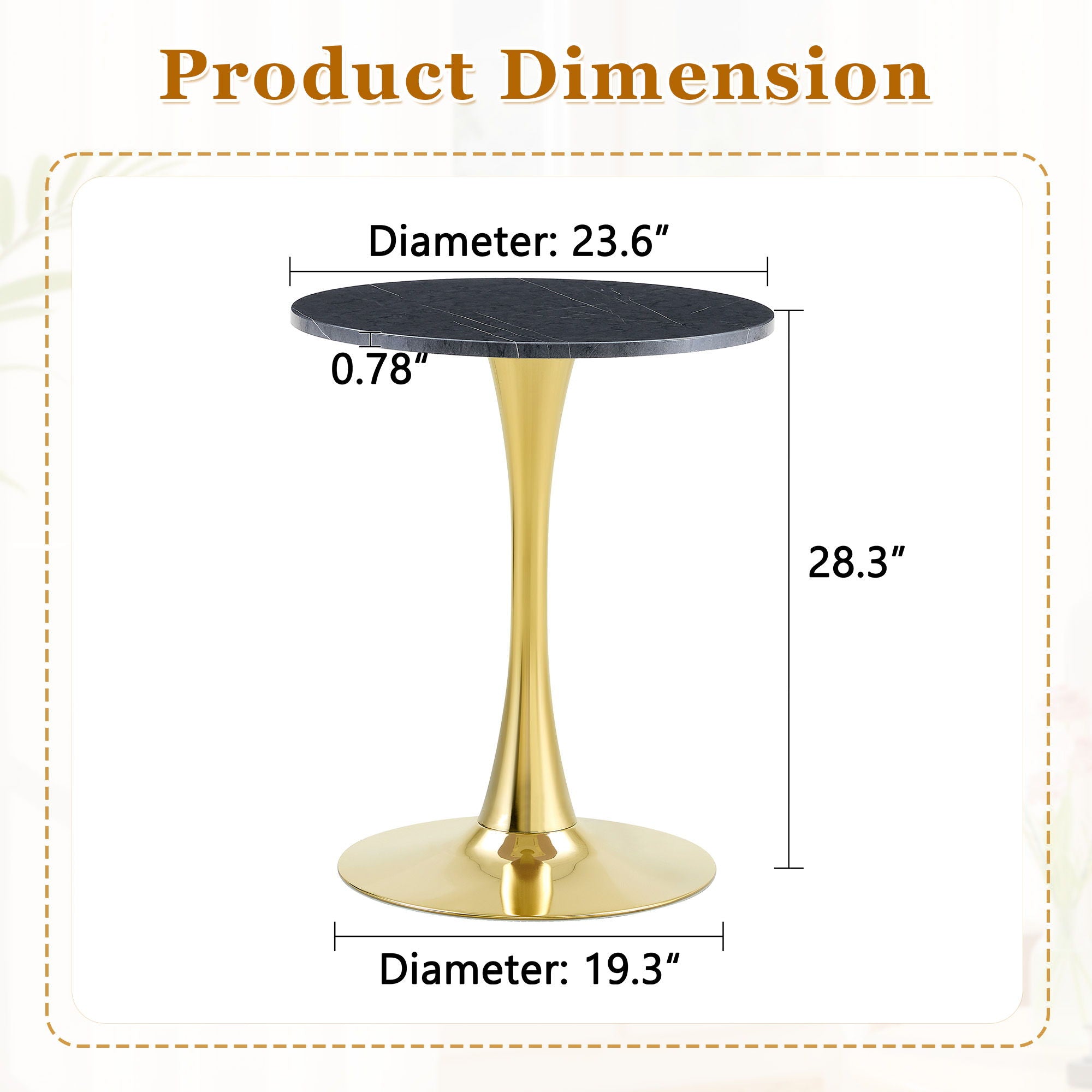 Round Dining Table With Thickened Top For Kitchen
