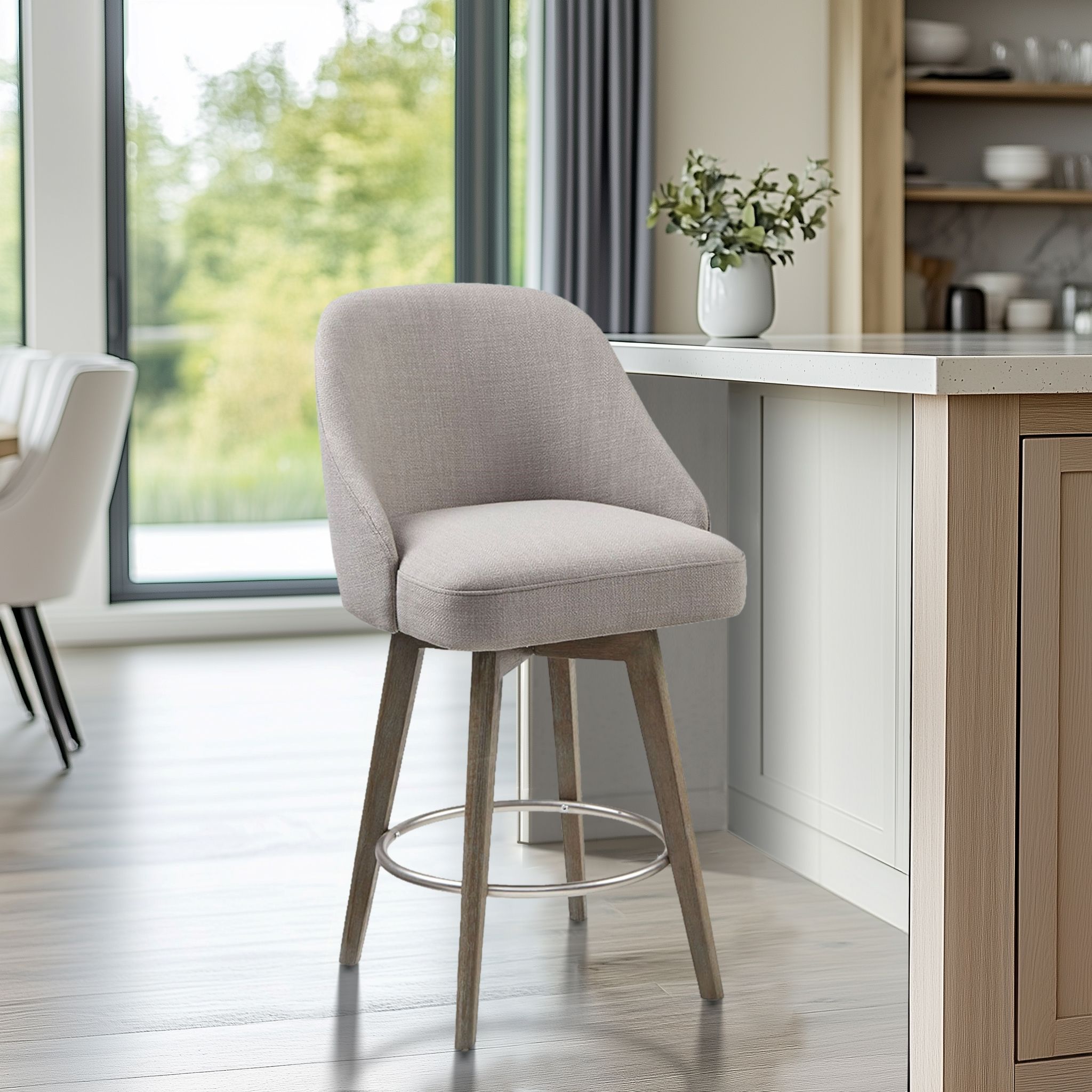 Pearce - Counter Stool With Swivel Seat - Gray