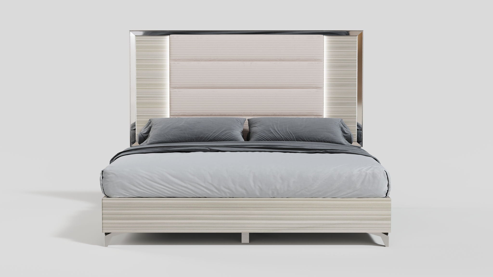 Zambrano - King Bed Footboard, Side Rails And Slats - White