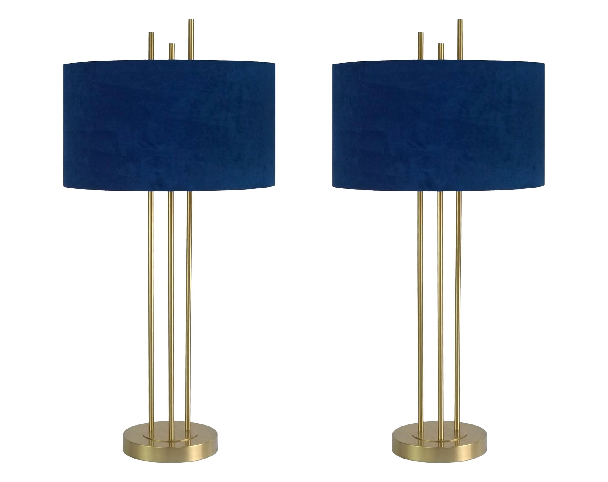"Velvet Radiance" Metal Table Lamp (Set of 2) - Plated Gold Fiish