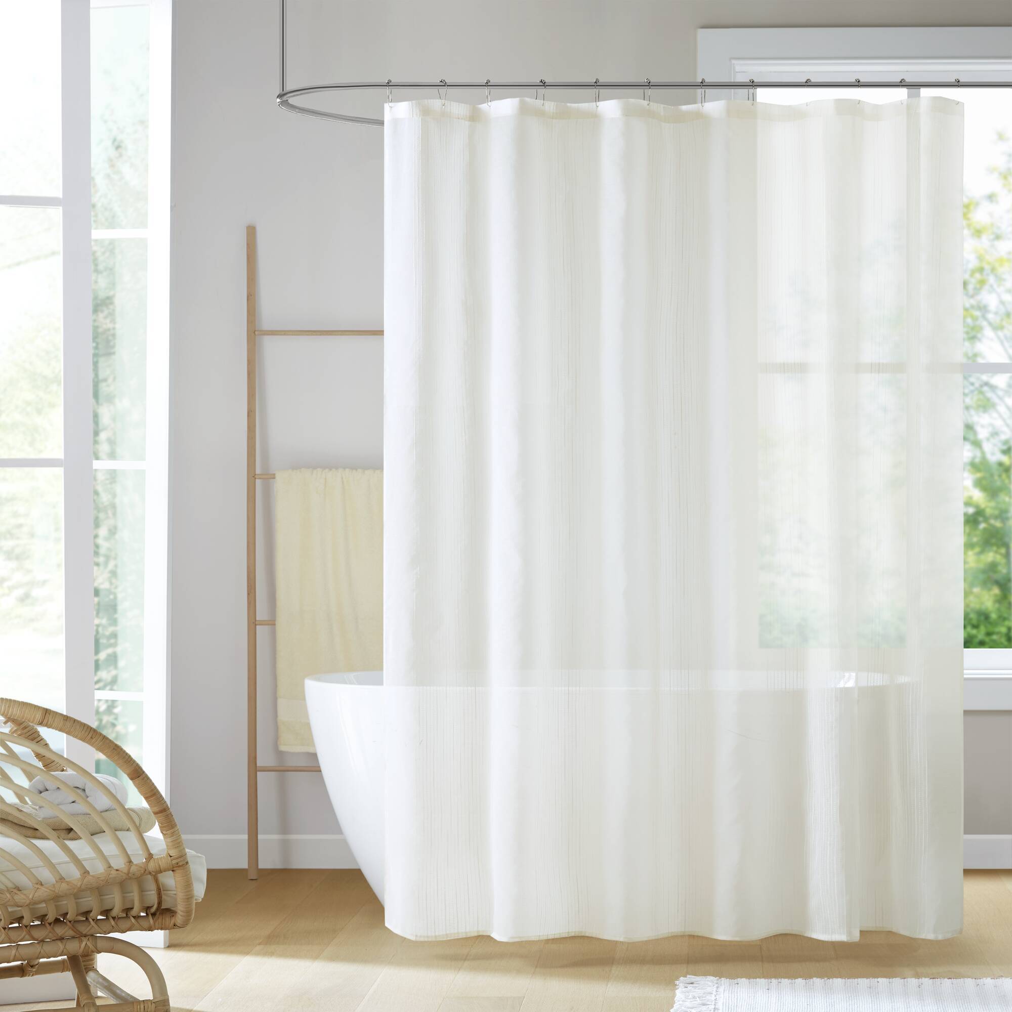 Anna - Sheer 72x84" Shower Curtain - Ivory