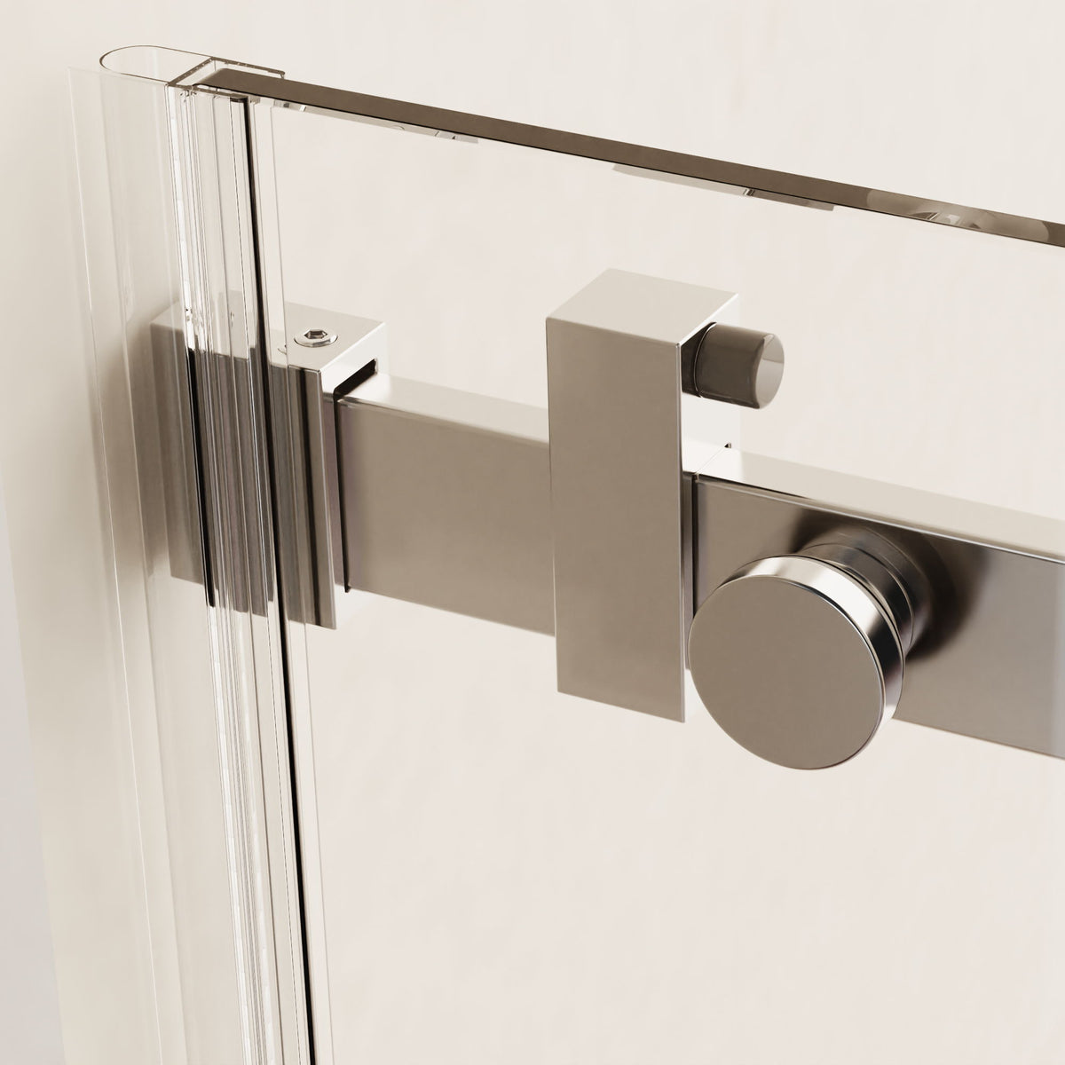 Frameless Single Sliding Shower Doors, 5 / 16" Sgcc Tempered Glass, Reversible Installation - Chrome