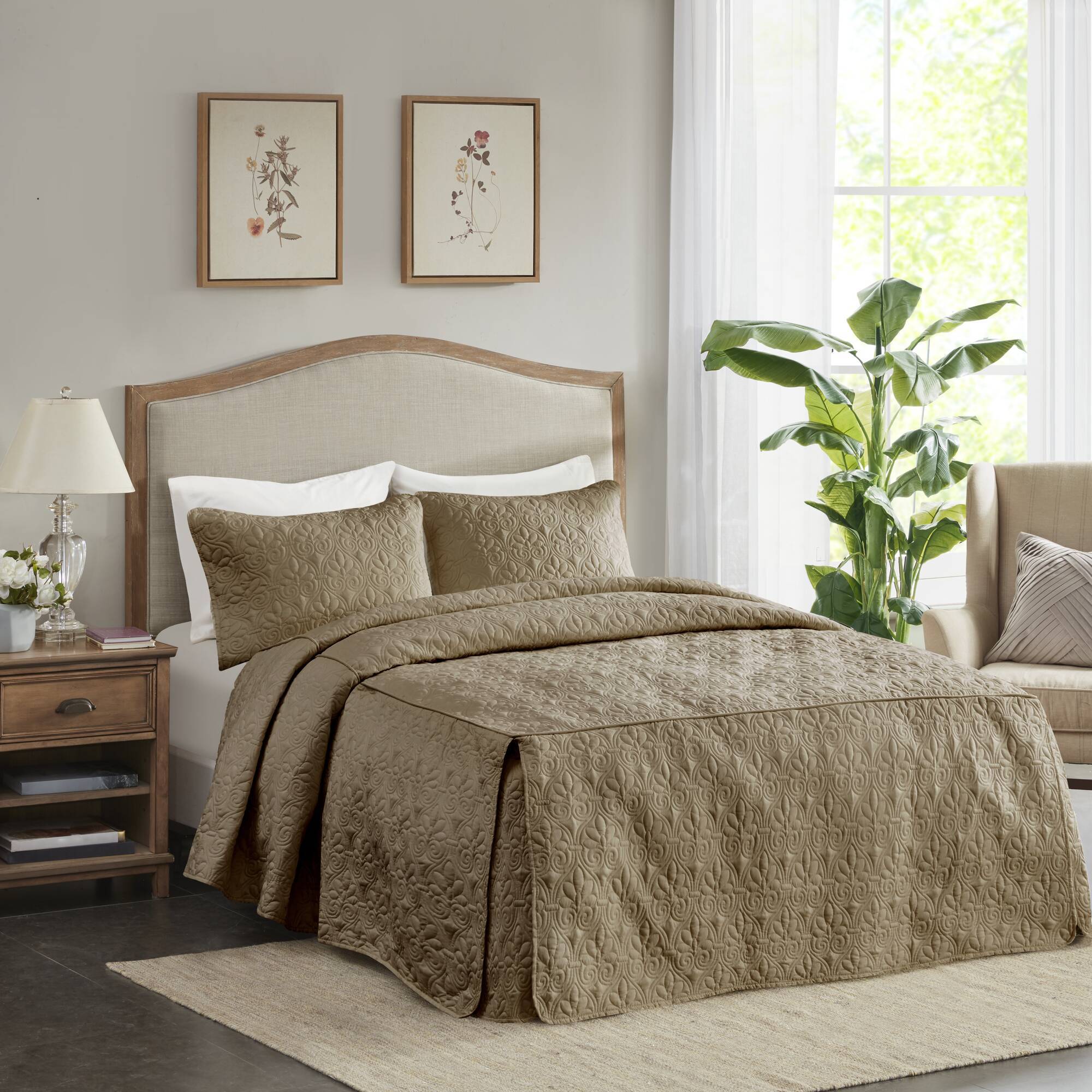 Quebec - King Fitted Bedspread (Set of 3) - Neutral