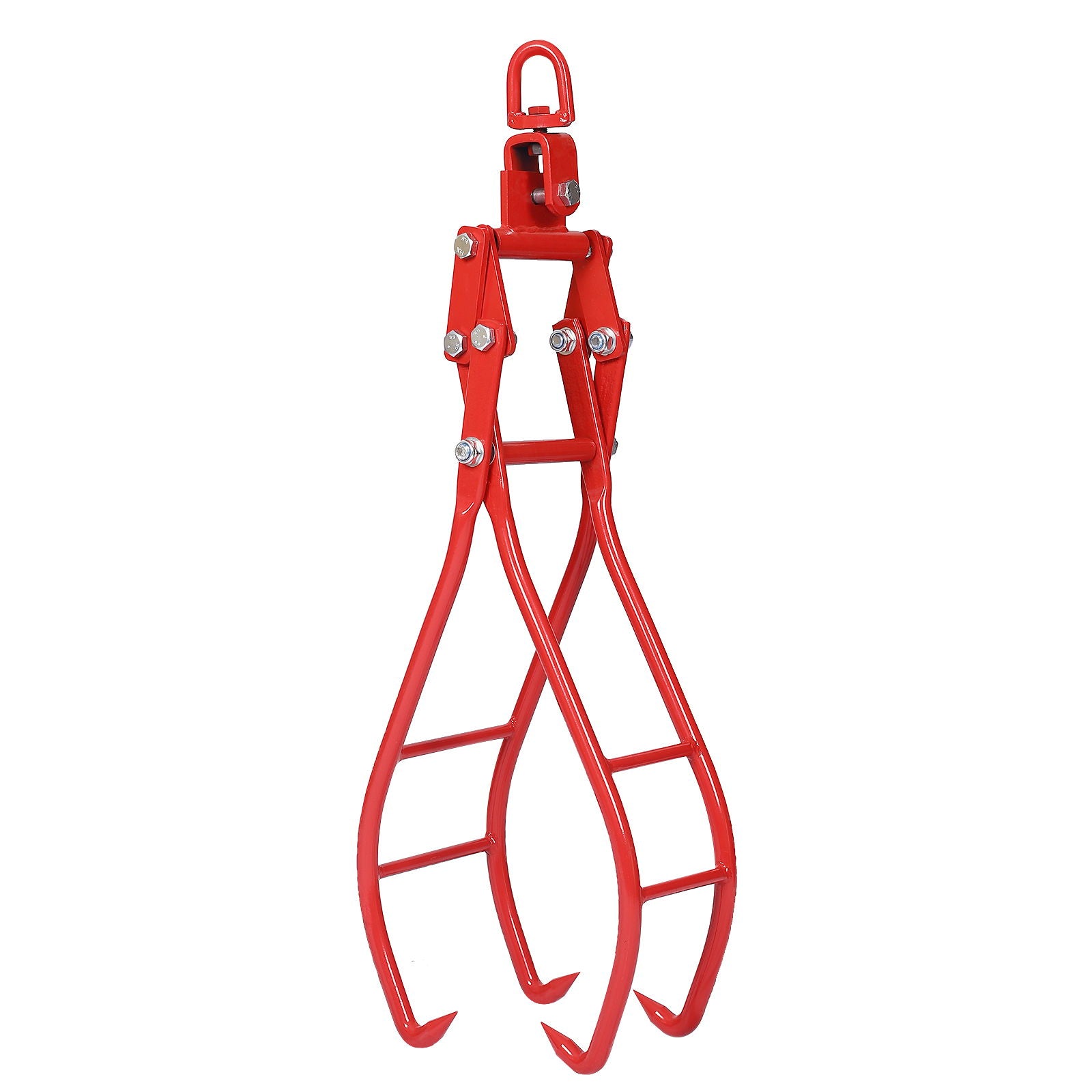 Heavy Duty 4 Claw Timber Log Lifting Tongs Grabber - Red