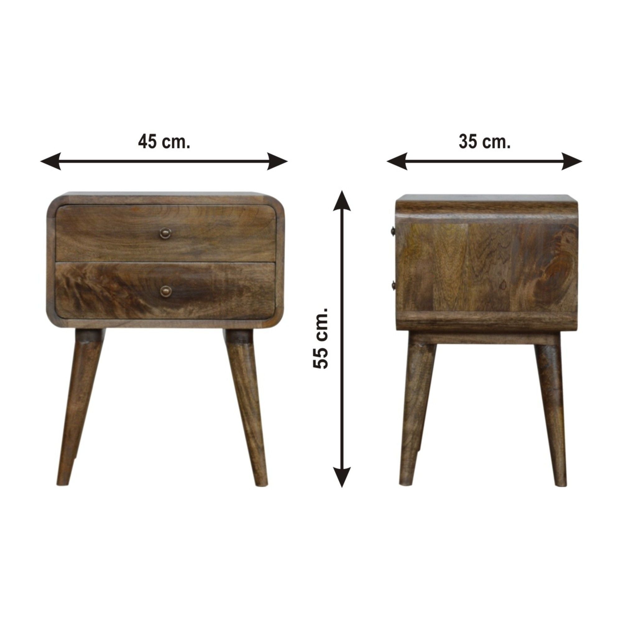 Curved Classic ed Nightstand - Gray Wash