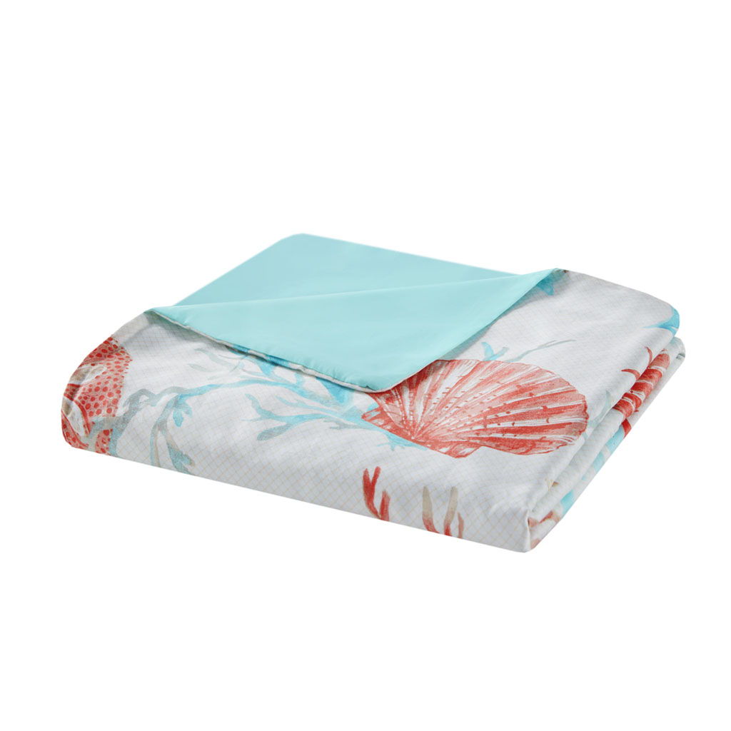 Pebble Beach - 6 Piece Duvet Cover Set - Coral